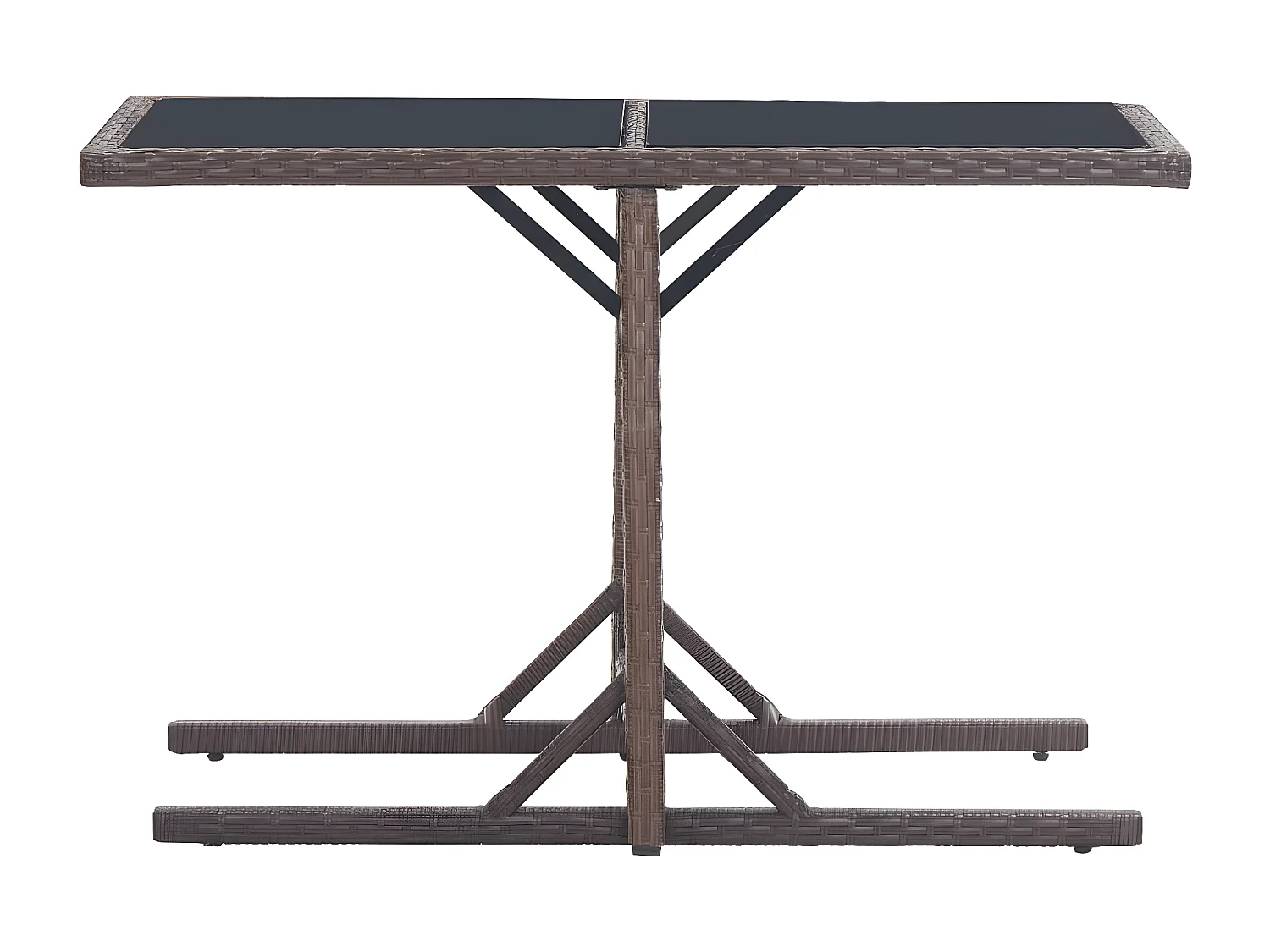 Drumsna  Tuintafel 110x53x72 cm glas en poly rattan bruin