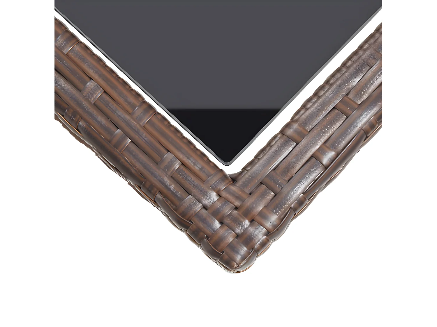 Drumsna  Table de jardin Marron 110x53x72 cm Verre et résine tressée