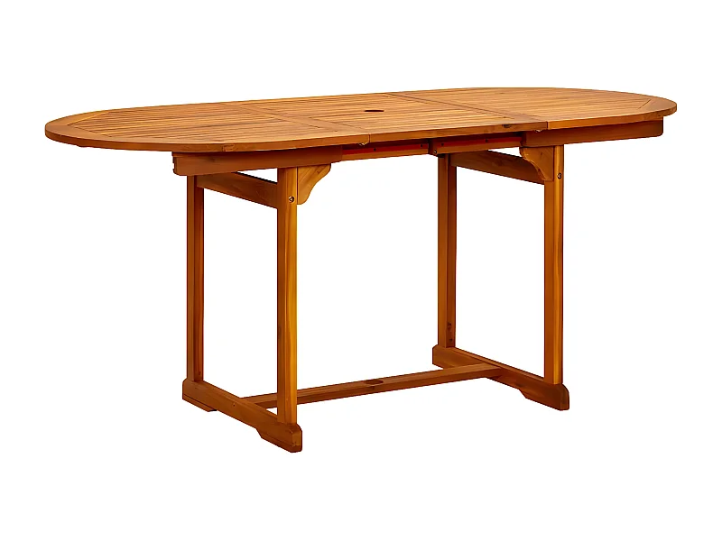 Wyril  Table à dîner de jardin (120-170)x80x75 cm Bois d'acacia massif