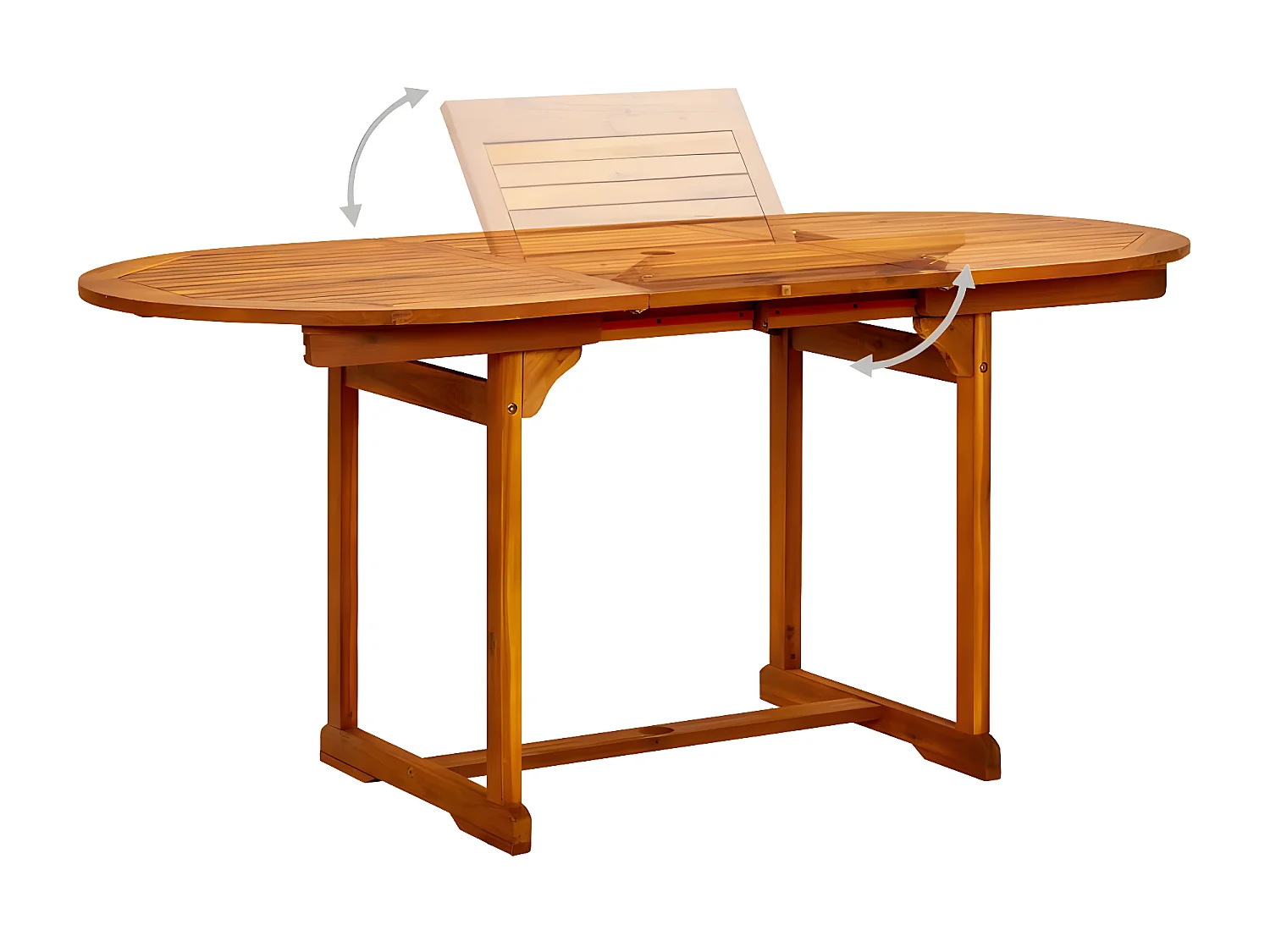 Wyril  Table à dîner de jardin (120-170)x80x75 cm Bois d'acacia massif