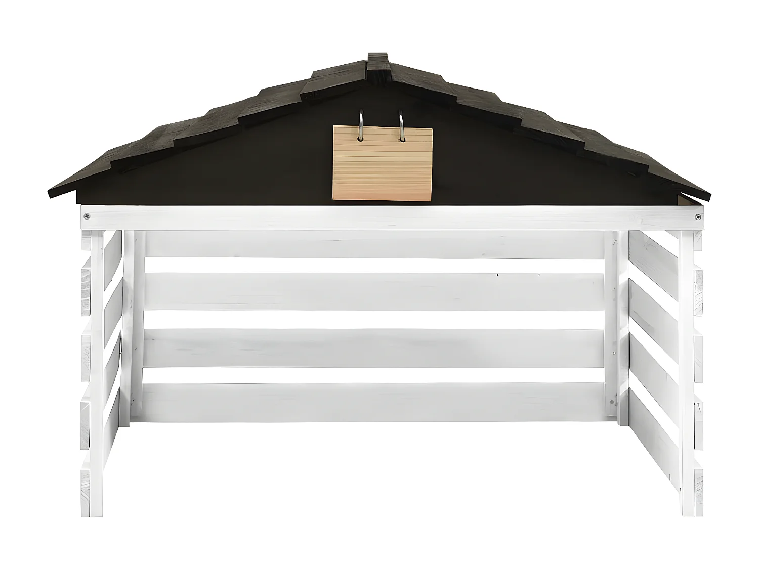 Prolenta Premium - Mähroboter-Garage Schwarz und Weiß 78x74x54 cm Tannenholz