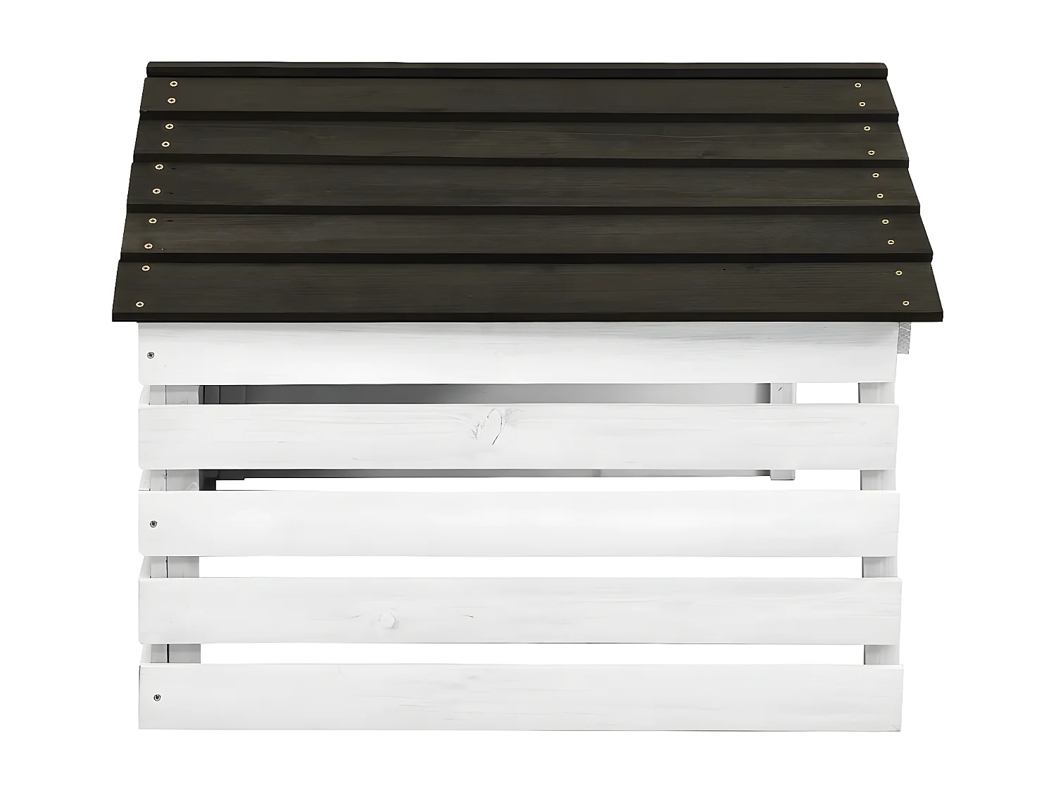 Prolenta Premium - Mähroboter-Garage Schwarz und Weiß 78x74x54 cm Tannenholz