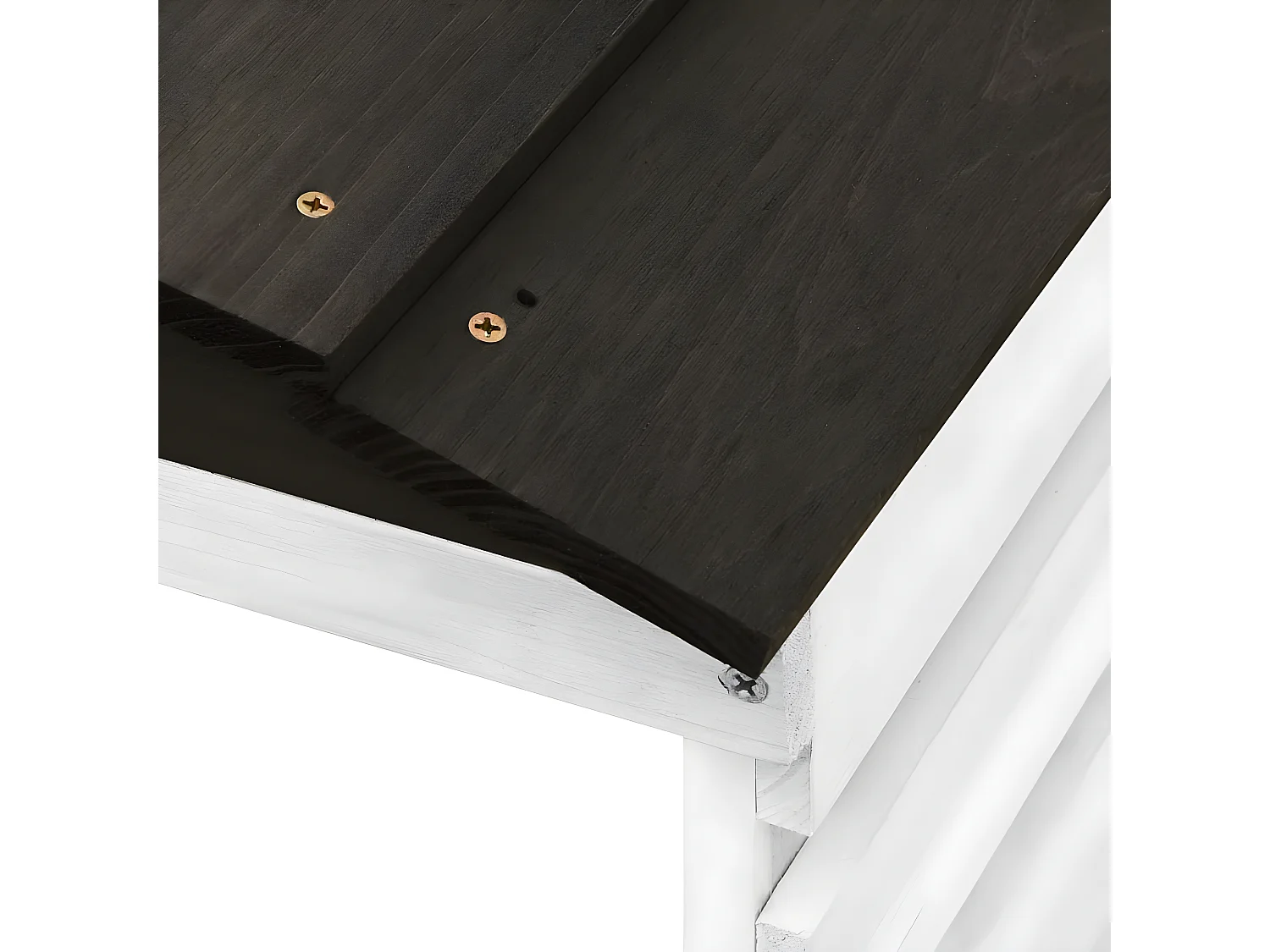 Prolenta Premium -  Garage de tondeuse à gazon Noir et blanc 78x74x54 cm Sapin