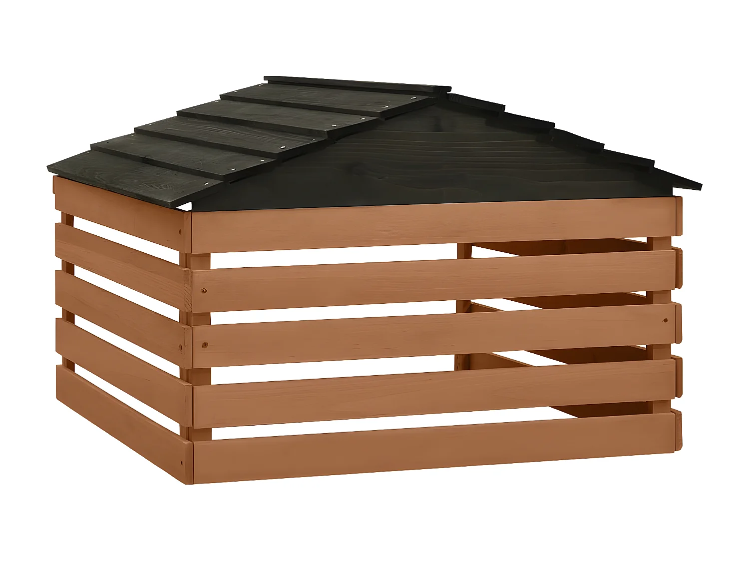 Prolenta Premium -  Casetta per Tosaerba Robotizzato Nero Marrone 78x74x54 cm Abete