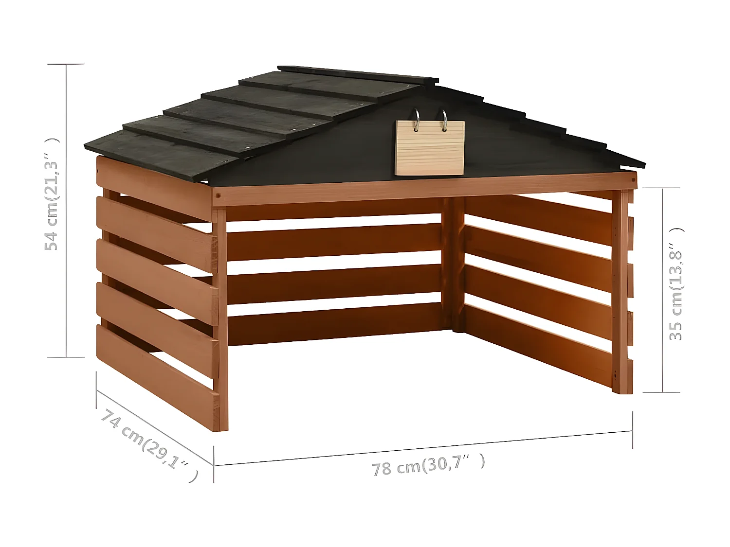 Prolenta Premium -  Casetta per Tosaerba Robotizzato Nero Marrone 78x74x54 cm Abete