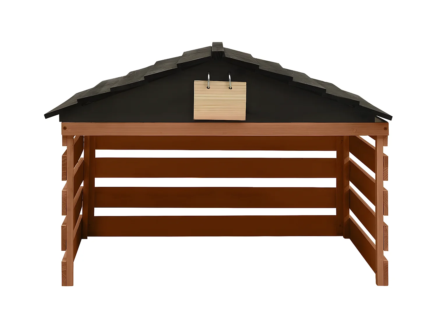 Prolenta Premium -  Garage de tondeuse à gazon Noir et marron 78x74x54cm Sapin