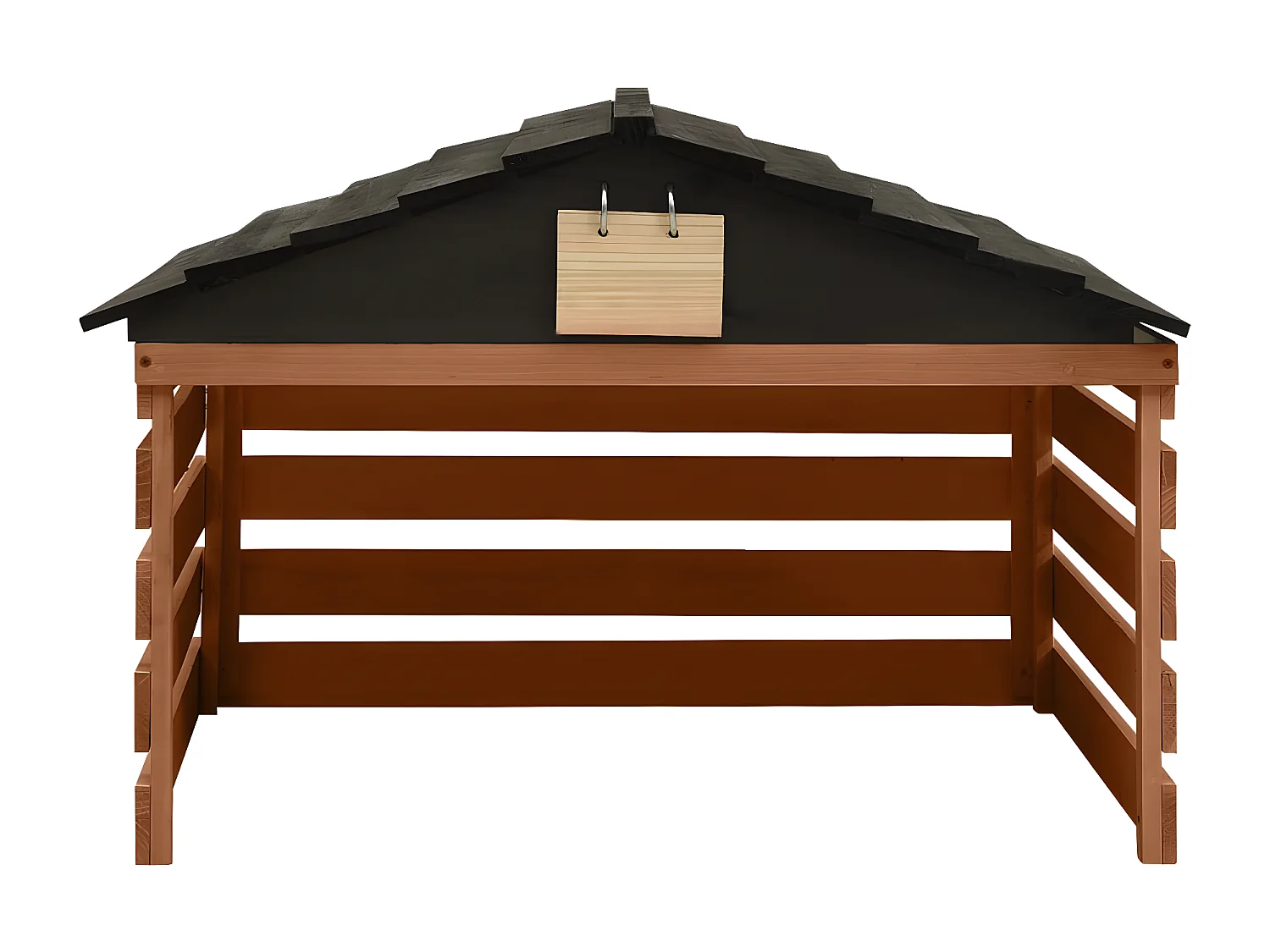 Prolenta Premium -  Caseta de cortacésped robótico negro y marrón 78x74x54 cm abeto