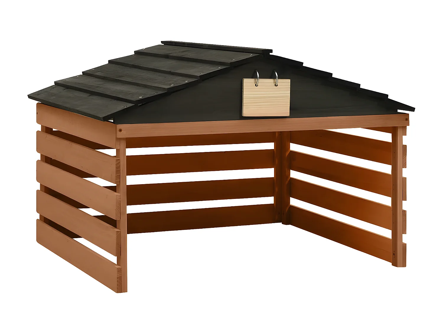 Prolenta Premium -  Caseta de cortacésped robótico negro y marrón 78x74x54 cm abeto