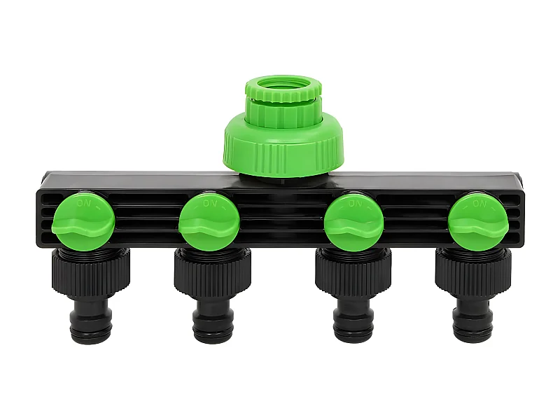 Prolenta Premium -  Adaptateur de robinet à 4 voies vert/noir 19,5x6x11 cm ABS & PP