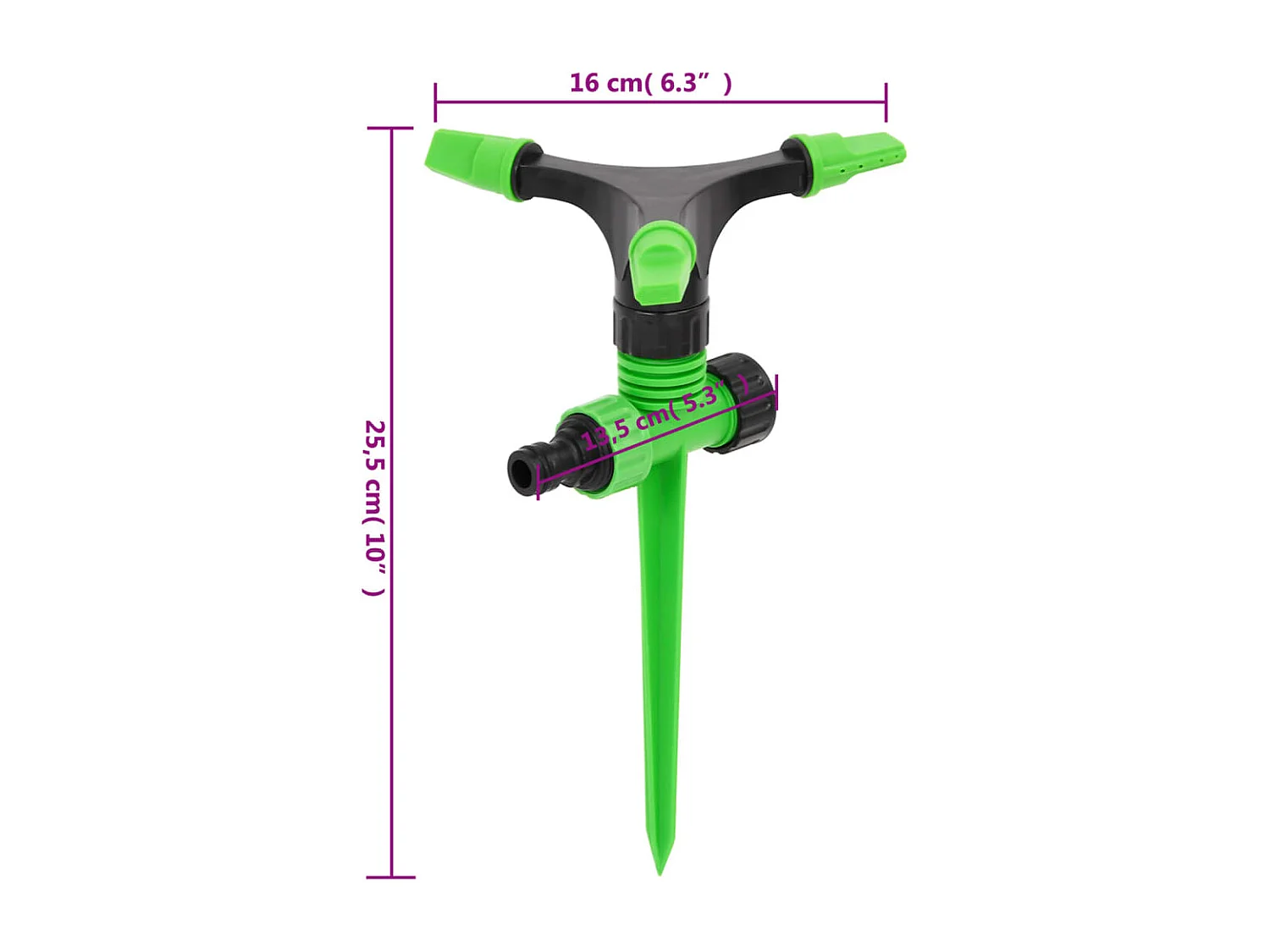 Maison Exclusive Aspersores giratorios 4 uds verde negro 16x13,5x25,5 cm ABS&PP