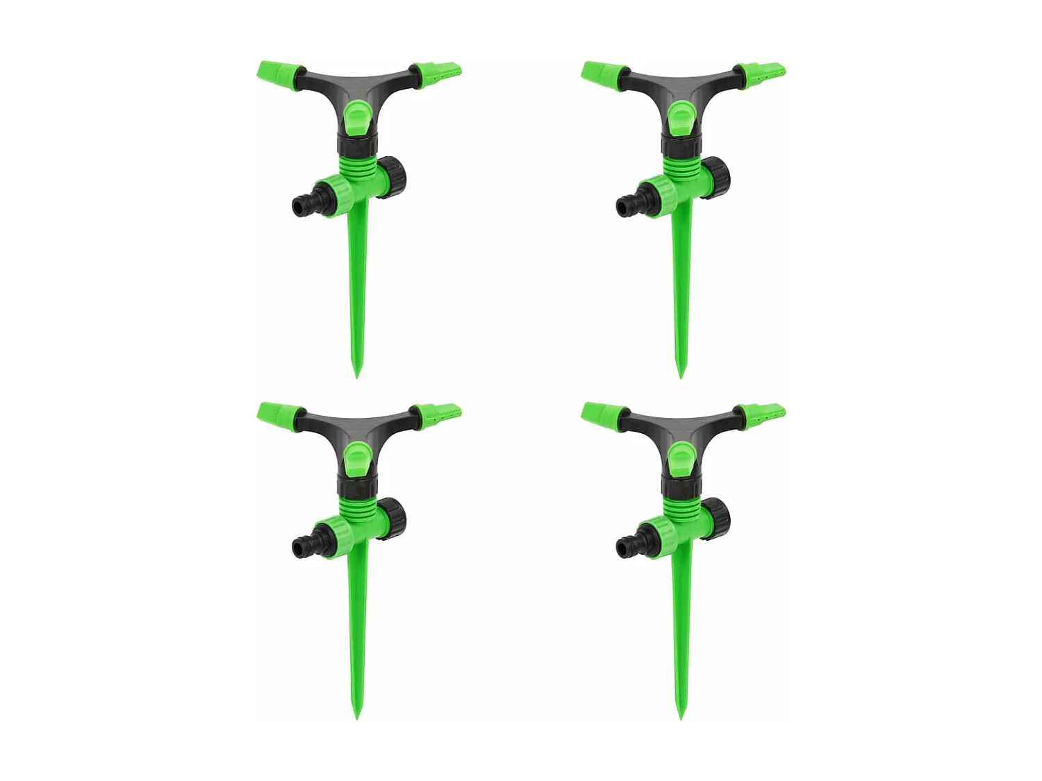 Maison Exclusive Aspersores giratorios 4 uds verde negro 16x13,5x25,5 cm ABS&PP