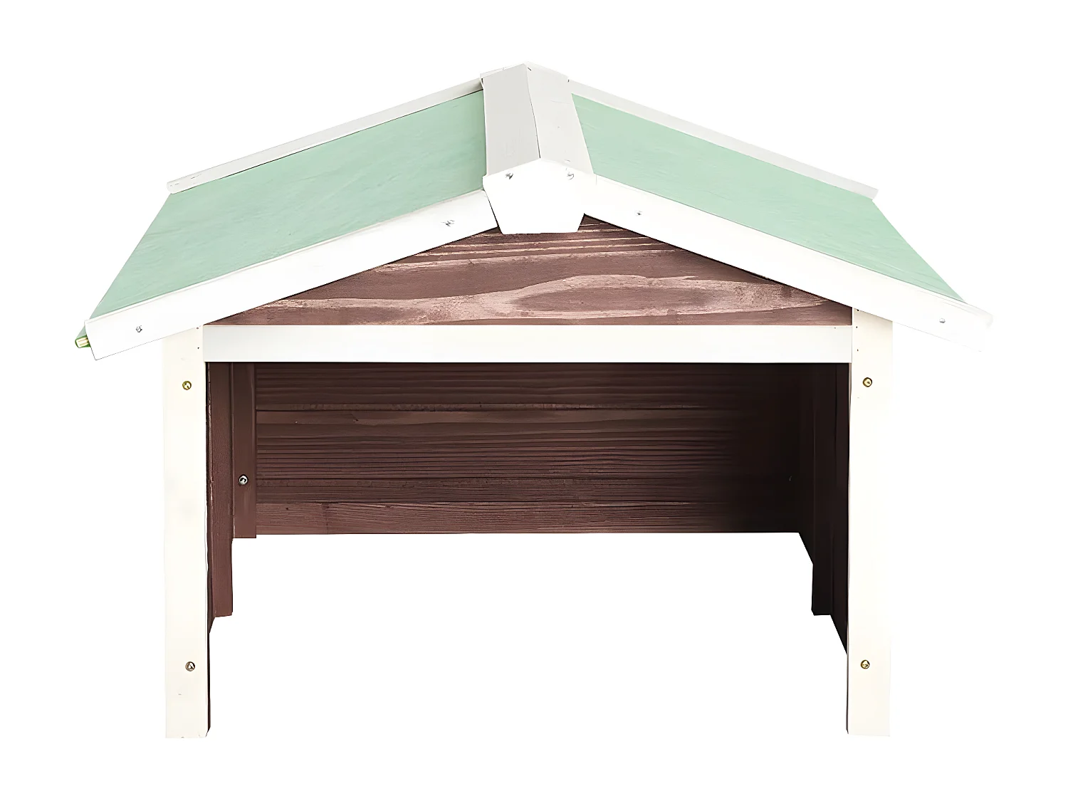 Prolenta Premium -  Garage de tondeuse à gazon 72x87x50 cm Moka et blanc Sapin