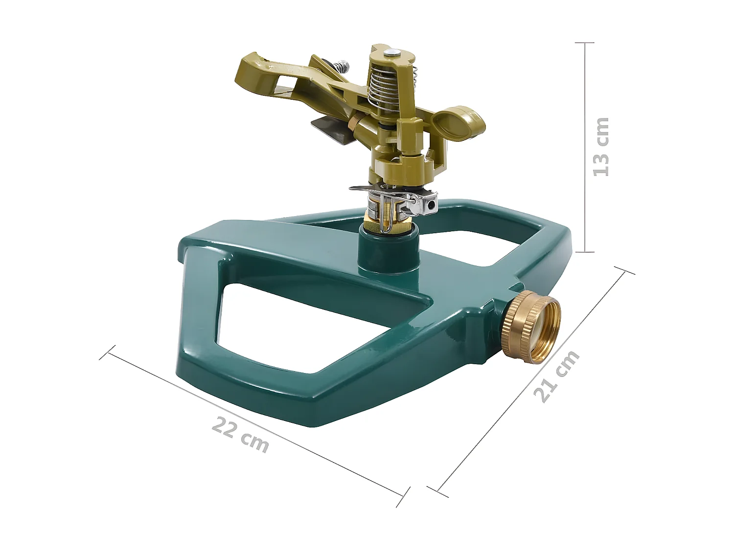 Prolenta Premium - Rotierender Sprinkler Grün 21×22×13 cm Metall
