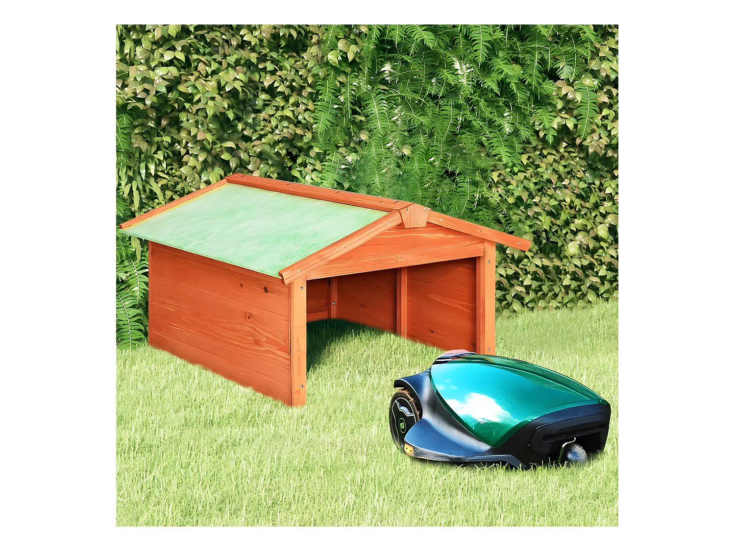 Maison Exclusive Caseta de cortacésped robótico madera maciza abeto 72x87x50 cm