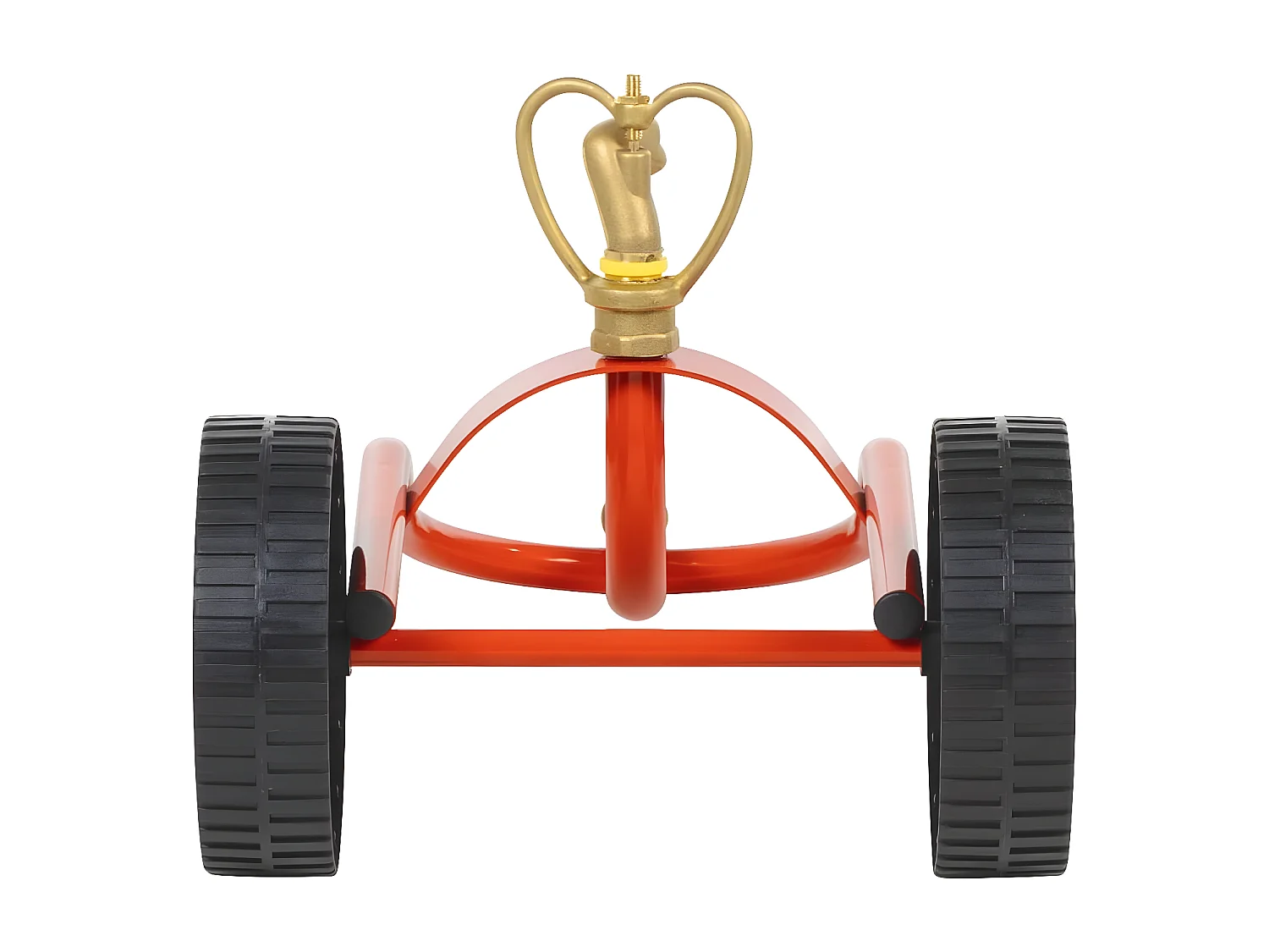 Maison Exclusive Trineo de aspersores con ruedas y cabezal giratorio acero rojo