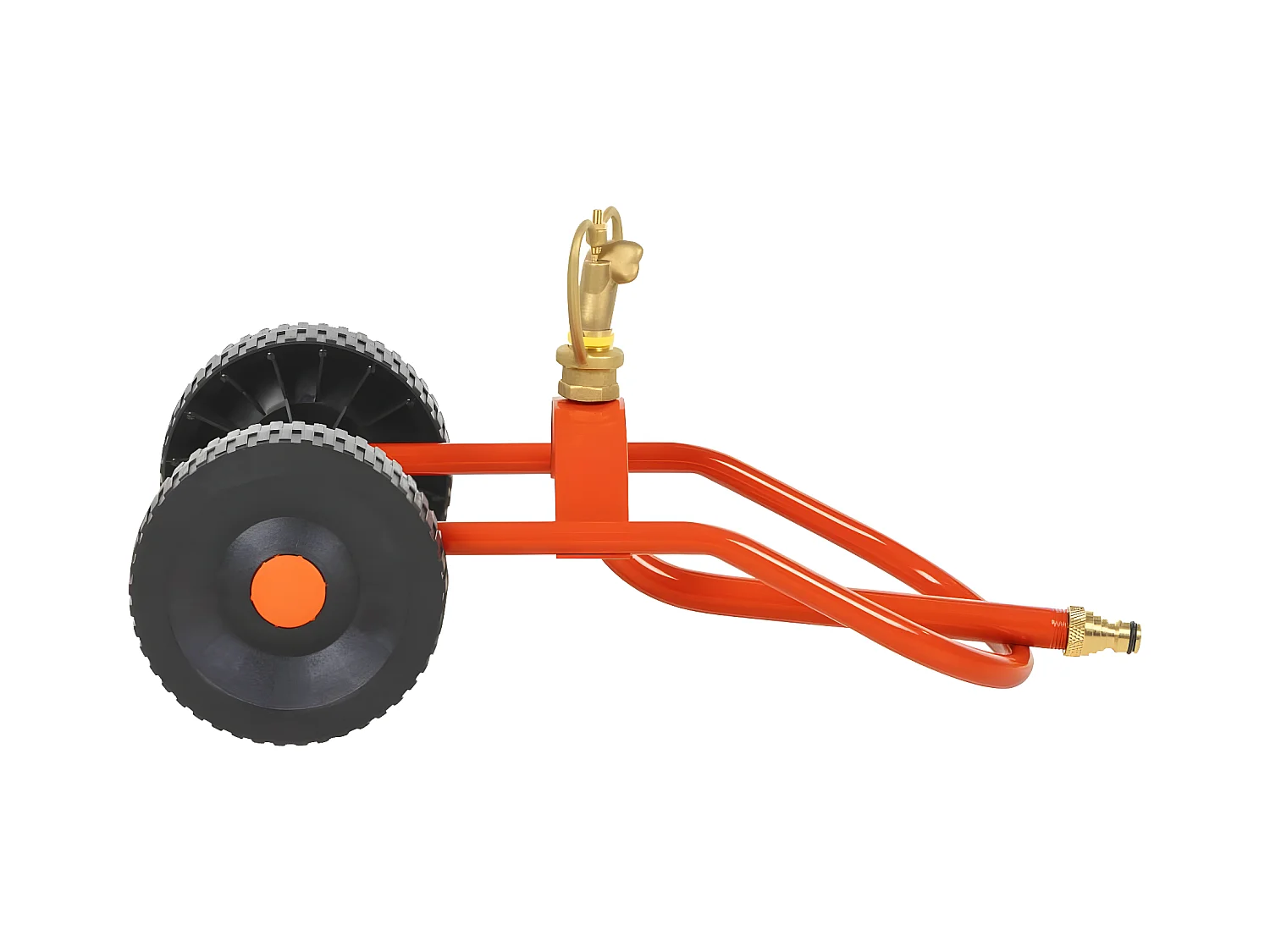 Prolenta Premium -  Traîneau d’arrosage sur roues avec tête rotative en acier rouge