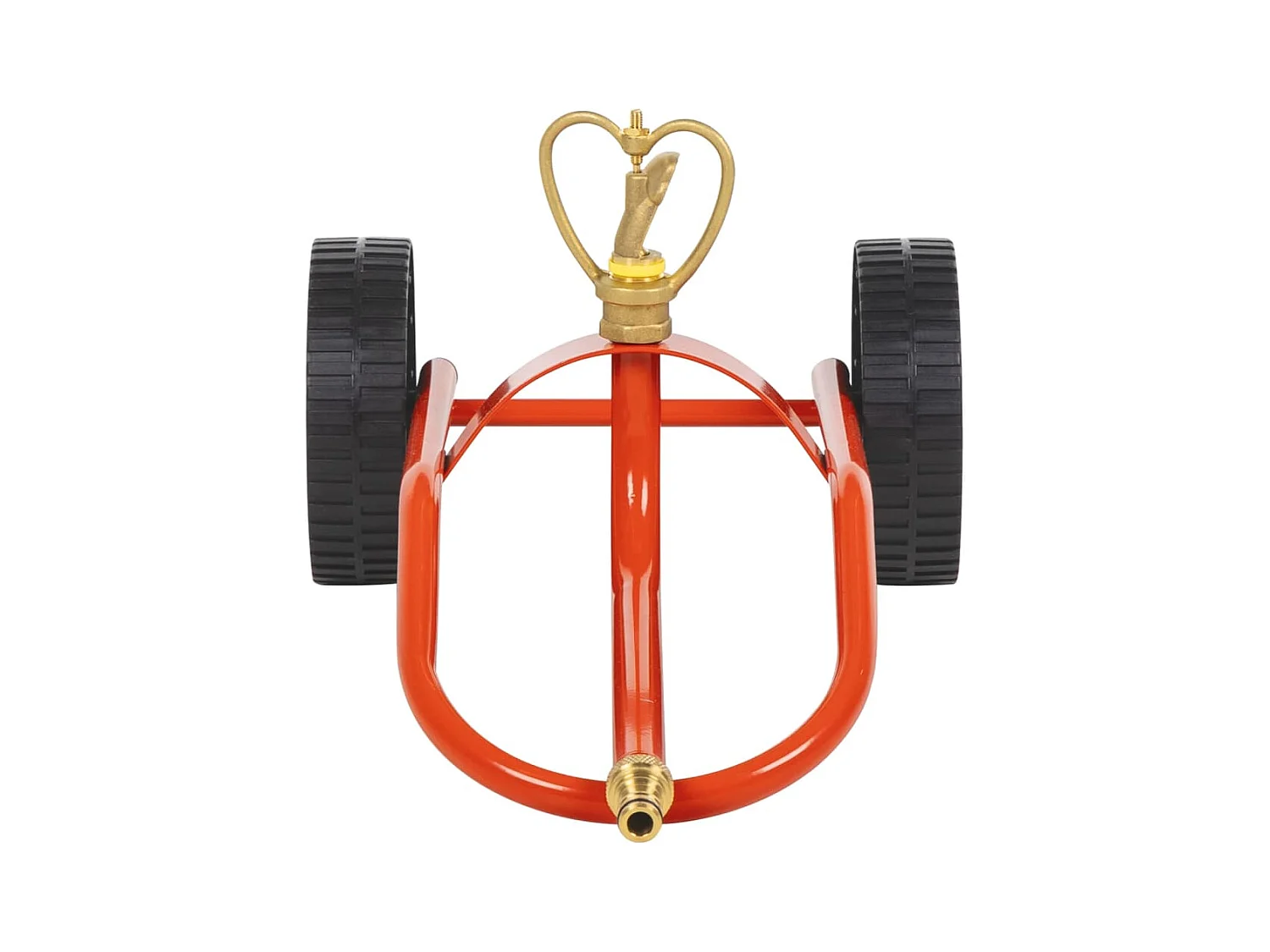 Prolenta Premium -  Traîneau d’arrosage sur roues avec tête rotative en acier rouge