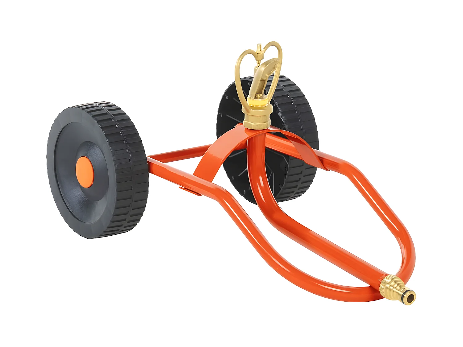 Prolenta Premium -  Traîneau d’arrosage sur roues avec tête rotative en acier rouge