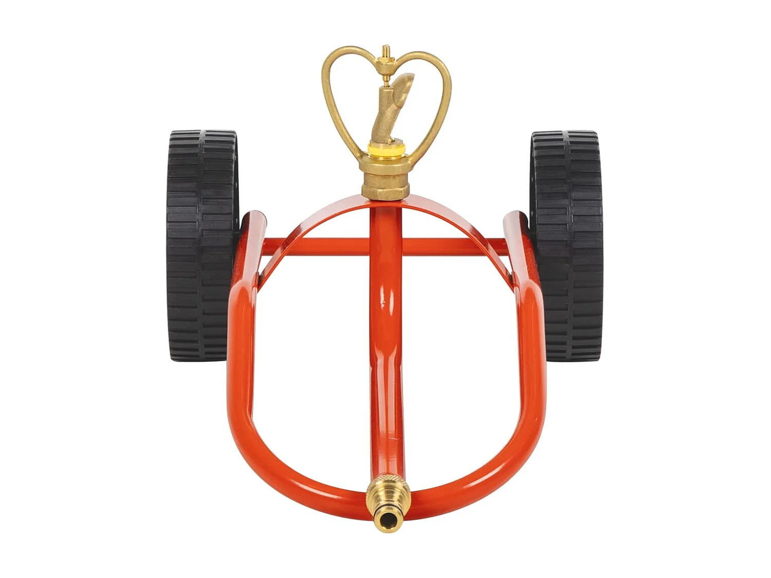 Maison Exclusive Trineo de aspersores con ruedas y cabezal giratorio acero rojo