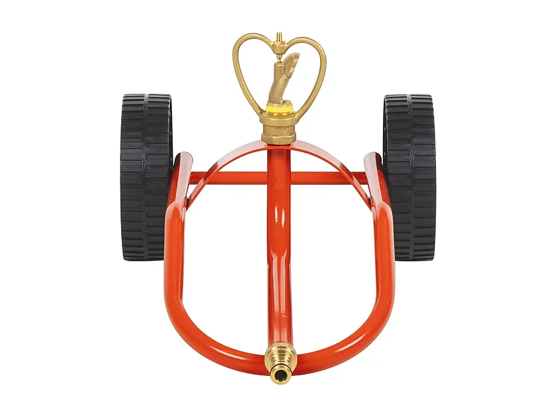 Prolenta Premium -  Traîneau d’arrosage sur roues avec tête rotative en acier rouge