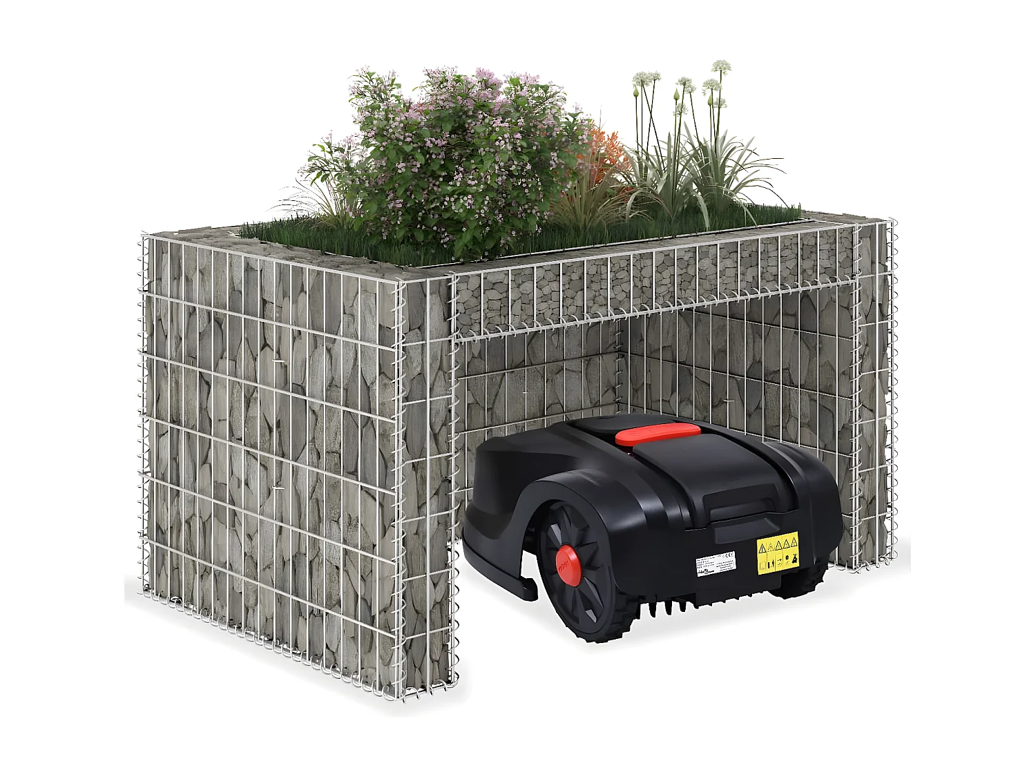 Garden Furniture -  Casetta Rasaerba con Fioriera Rialzata 110x80x60cm Filo Acciaio