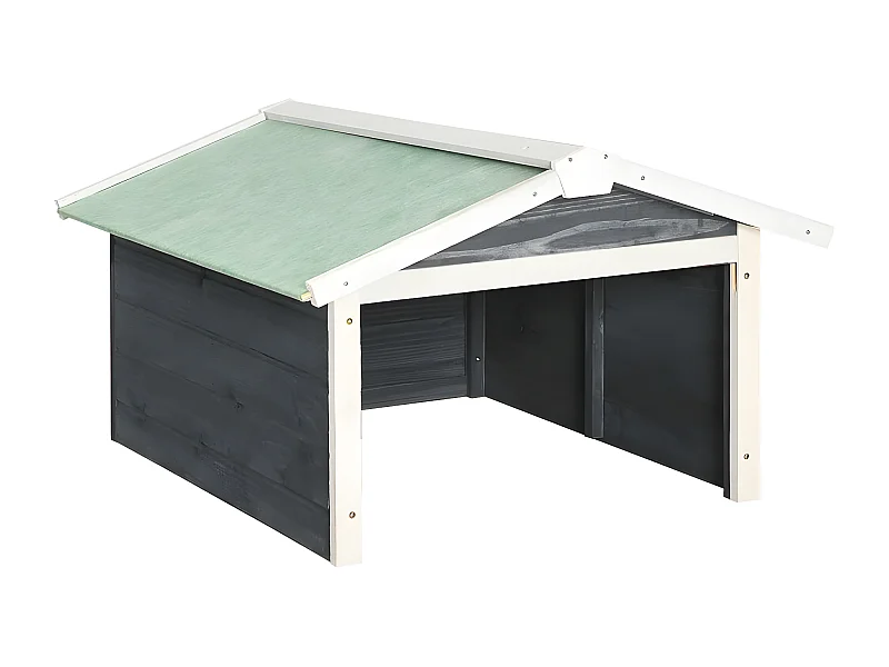 Maison Exclusive Caseta de cortacésped robótico madera abeto gris y blanco