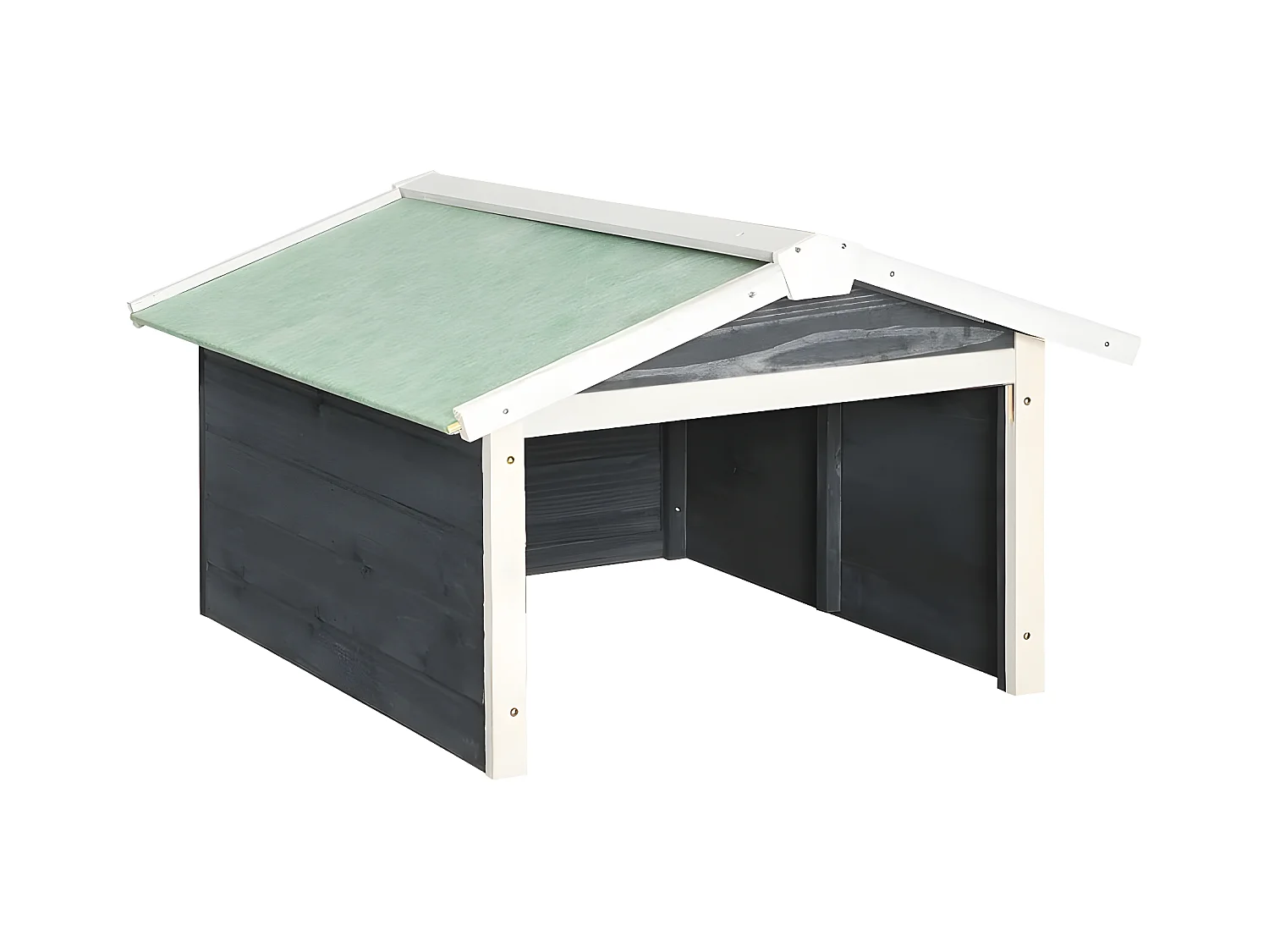 Prolenta Premium -  Garage de tondeuse à gazon 72x87x50 cm Gris et blanc Sapin