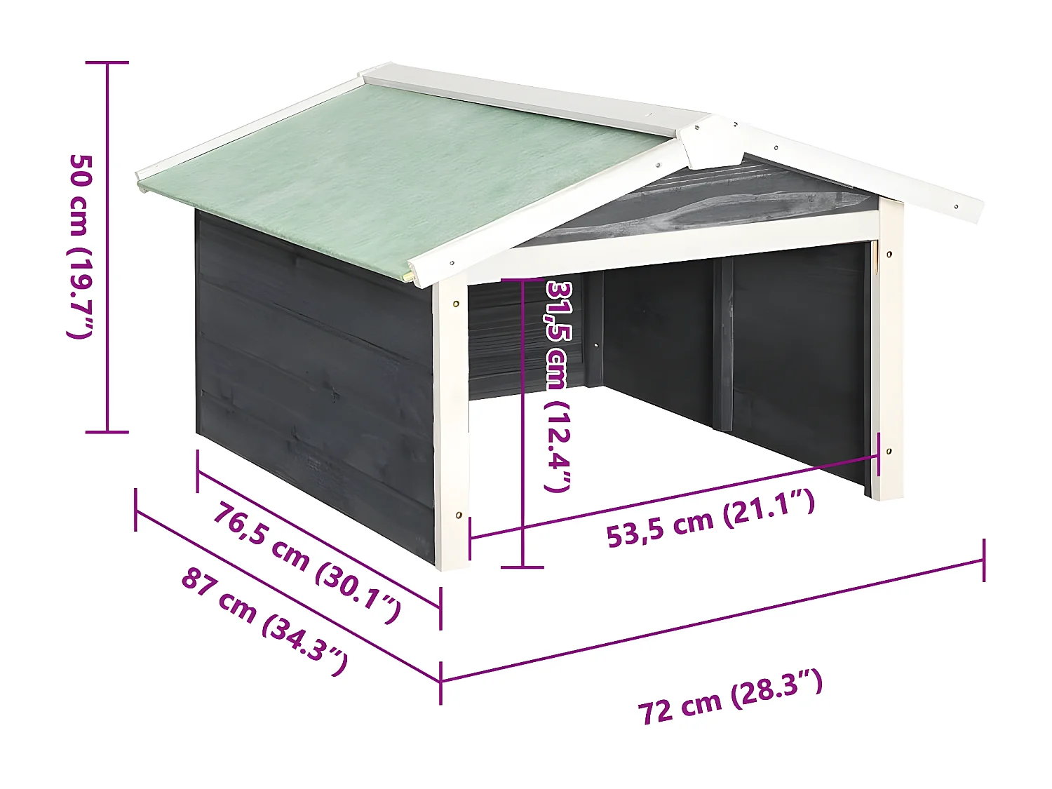 Maison Exclusive Caseta de cortacésped robótico madera abeto gris y blanco