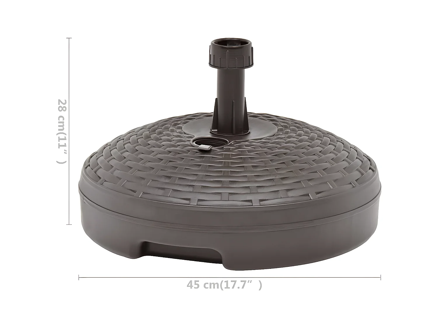 Dewey  Base de sombrilla rellenable arena/agua ratán de plástico 20 L