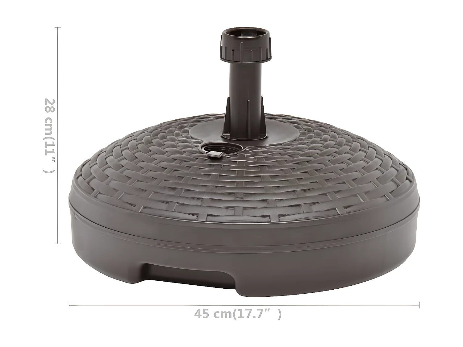 Dewey  Parasolvoet gevuld met zand/water 20 L kunststof rattan bruin