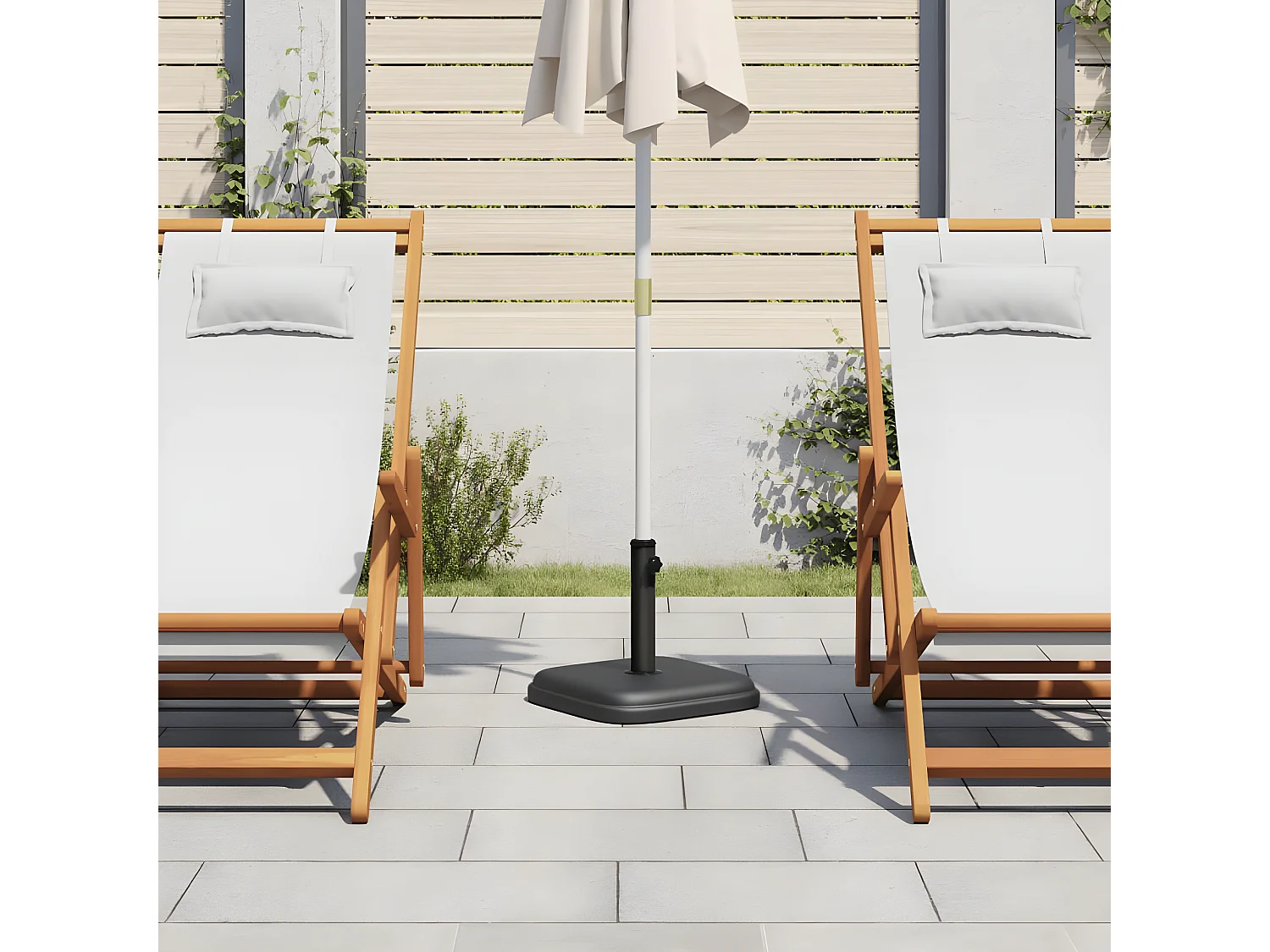 Garden Furniture -  Base de sombrilla cuadrada para palos de Ø32/35/38 mm 11 kg