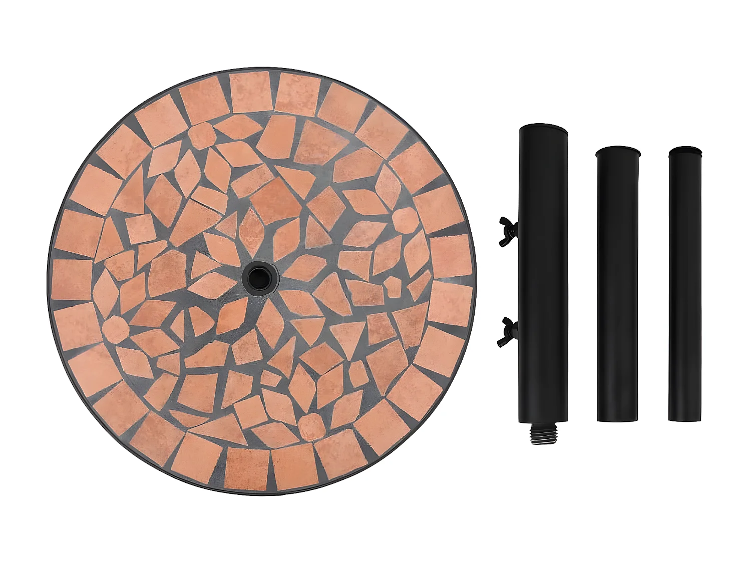 Zoey  Base per Ombrellone Terracotta Rotonda 12 kg