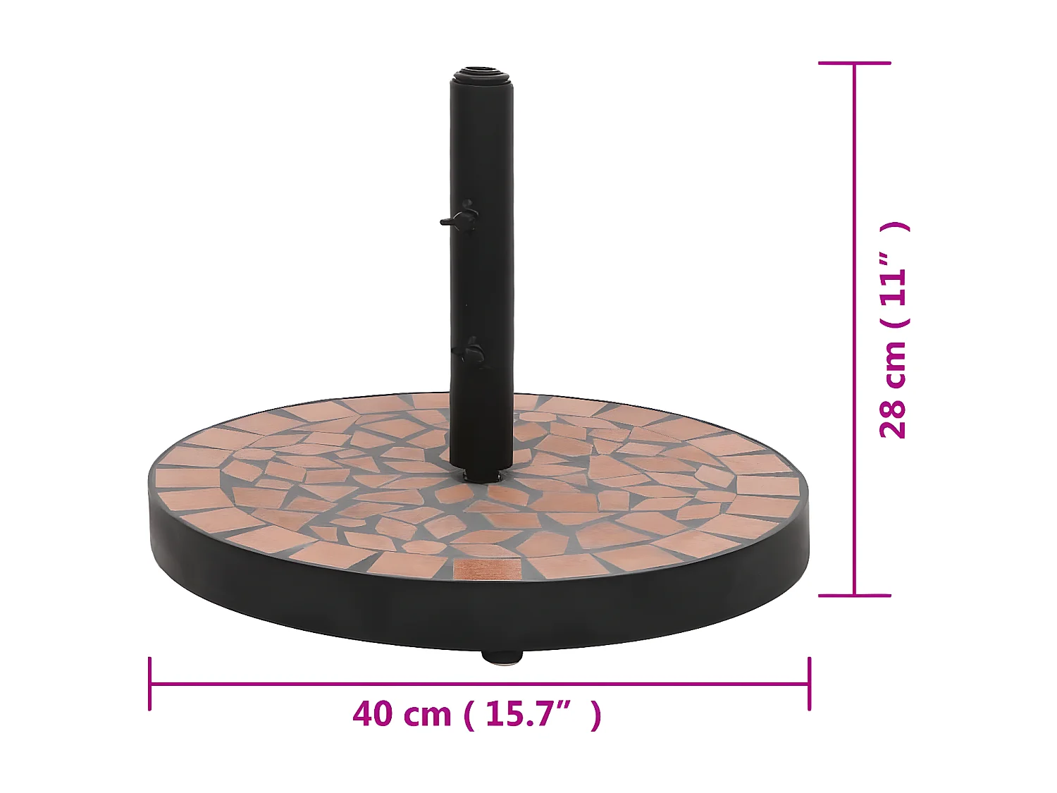 Zoey  Parasolvoet rond 12 kg terracottakleurig