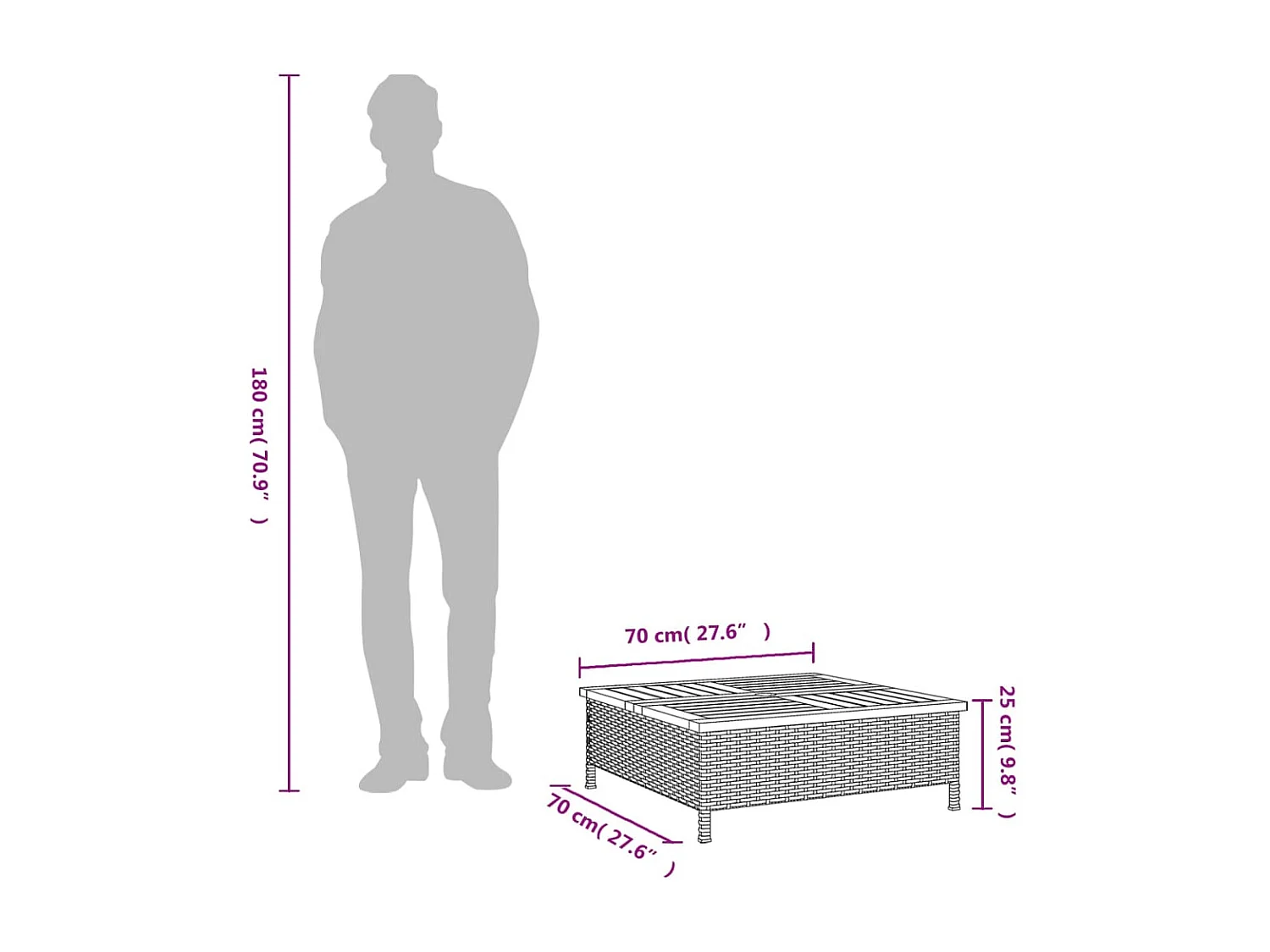 Corigliano-Rossano  Verkleidung für Sonnenscrmständer Grau 70x70x25 cm Akazie