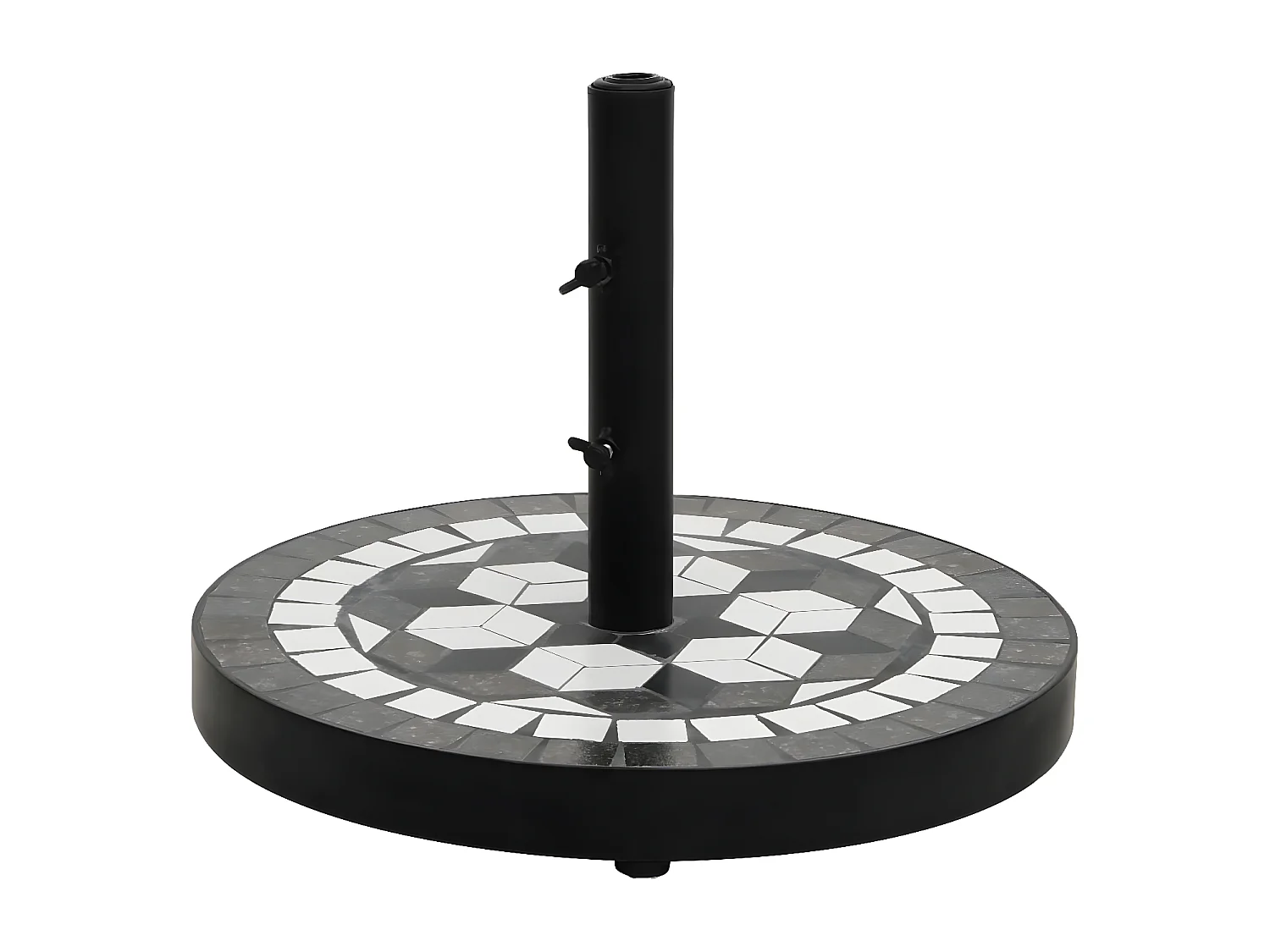 Zoey  Base de sombrilla redonda negro y blanco 12 kg