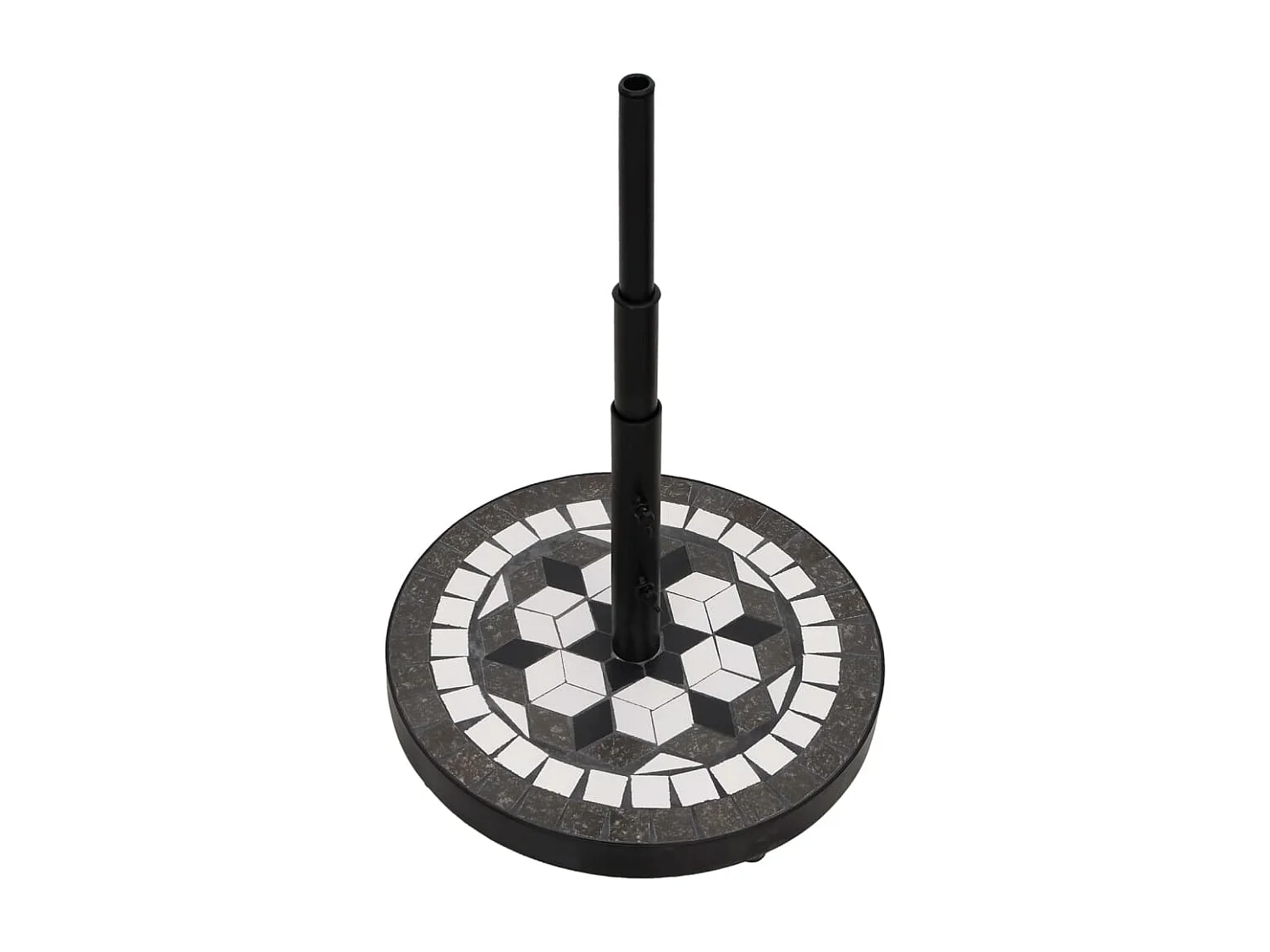 Zoey  Base de sombrilla redonda negro y blanco 12 kg