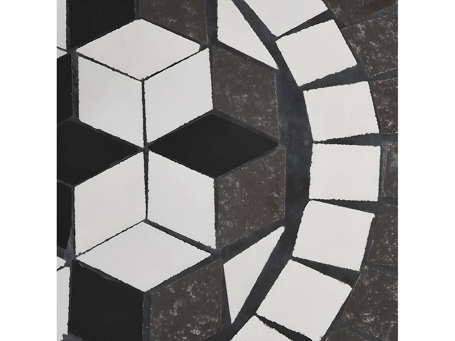 Zoey  Base de sombrilla redonda negro y blanco 12 kg