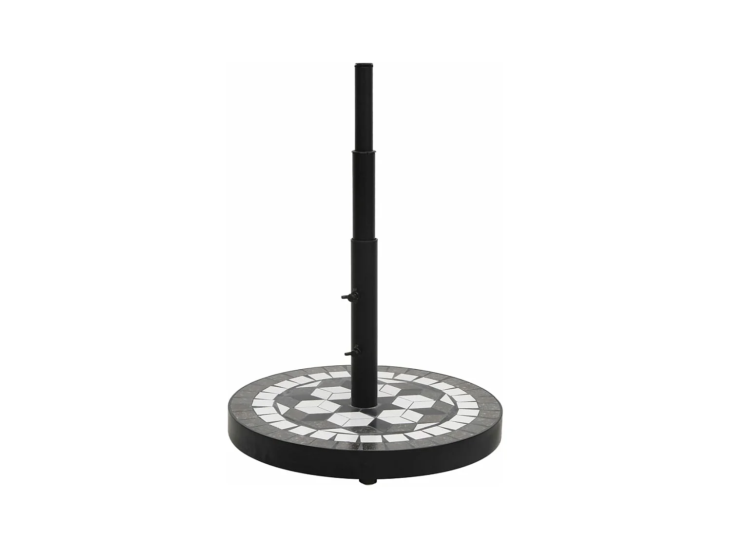 Zoey  Base de parasol noir et blanc rond 12 kg