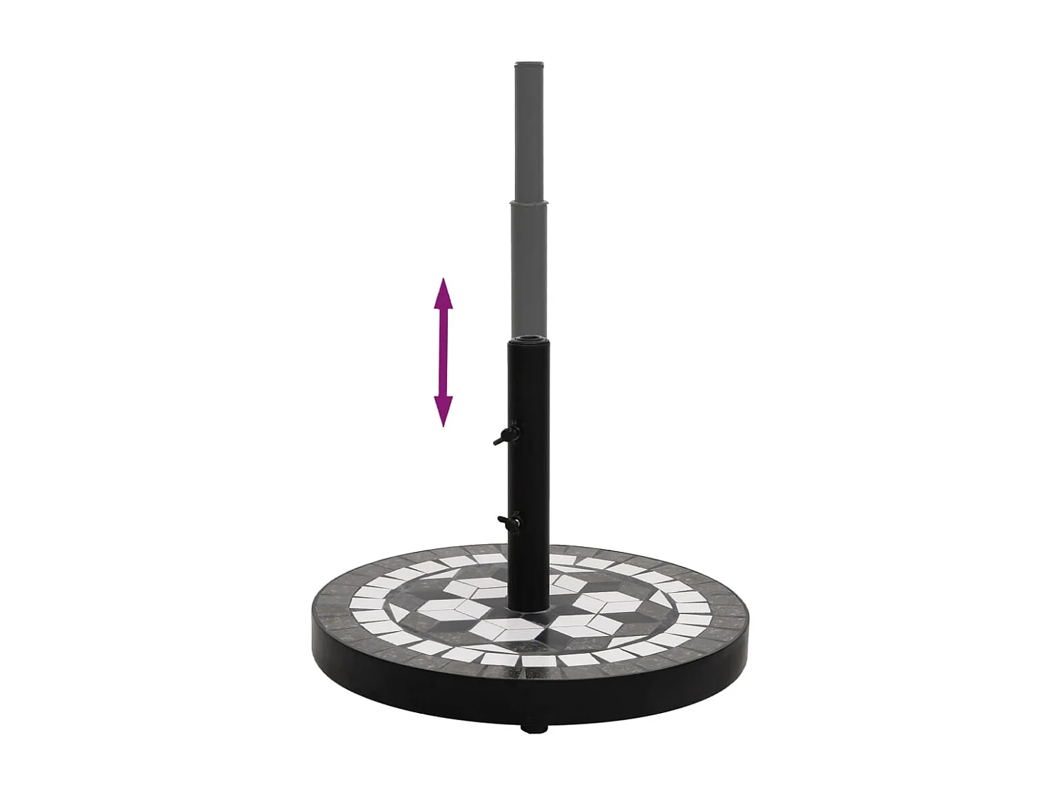 Zoey  Parasolvoet rond 12 kg zwart en wit