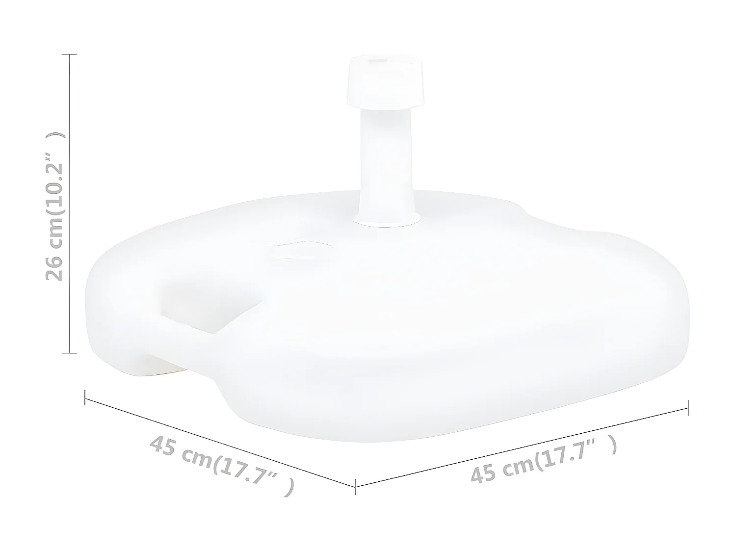 Garden Furniture -  Socle de parasol rempli de sable/d'eau 16 L Blanc Plastique