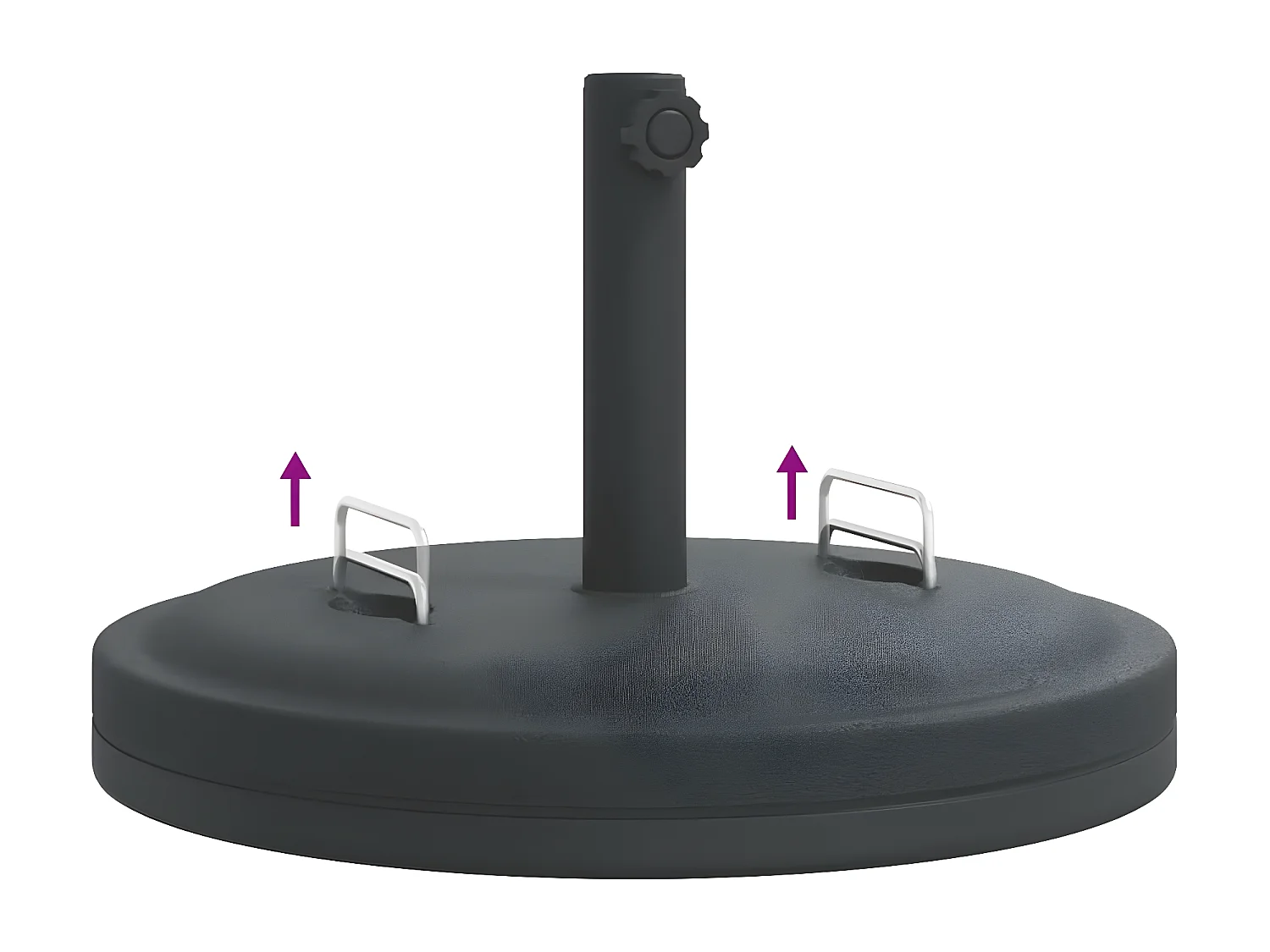 Sophie-Jocelyne  Parasolvoet met handgrepen voor stok van Ø38 / 48 mm 25 kg rond