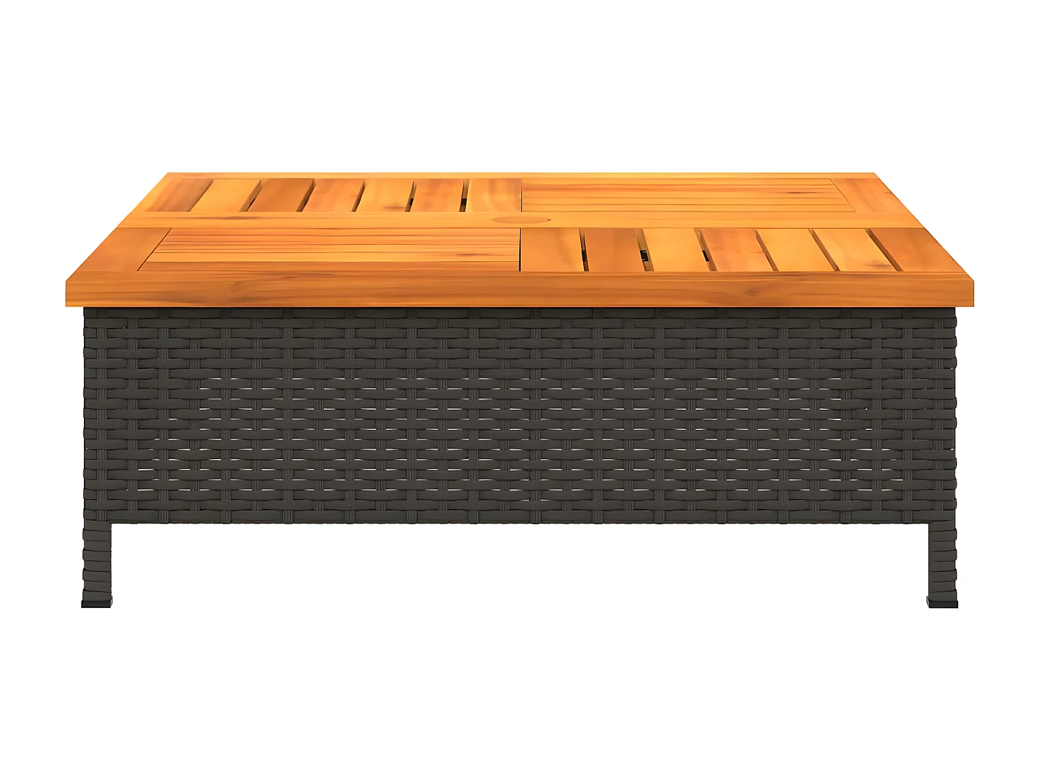 Corigliano-Rossano  Couvercle de base de parasol noir 70x70x25 cm résine tressée et acacia