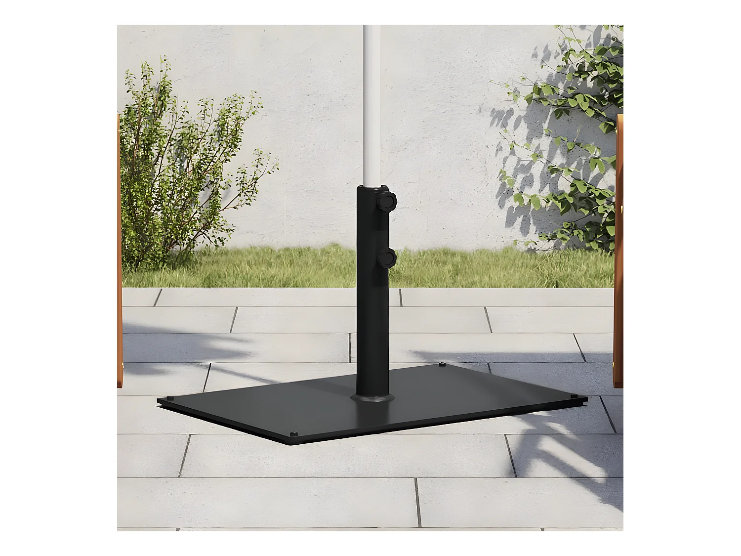 Tjalrin  Base de parasol pour mâts Ø32/38/48 mm 15 kg rectangulaire
