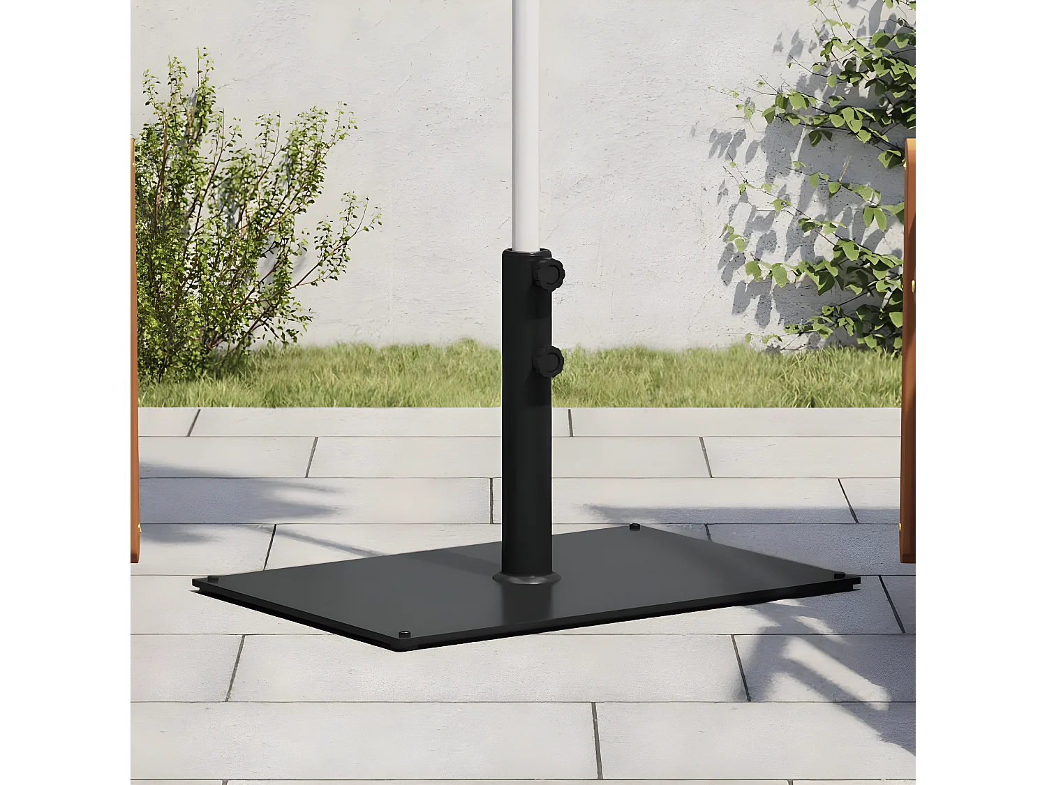 Tjalrin  Base de parasol pour mâts Ø32/38/48 mm 15 kg rectangulaire