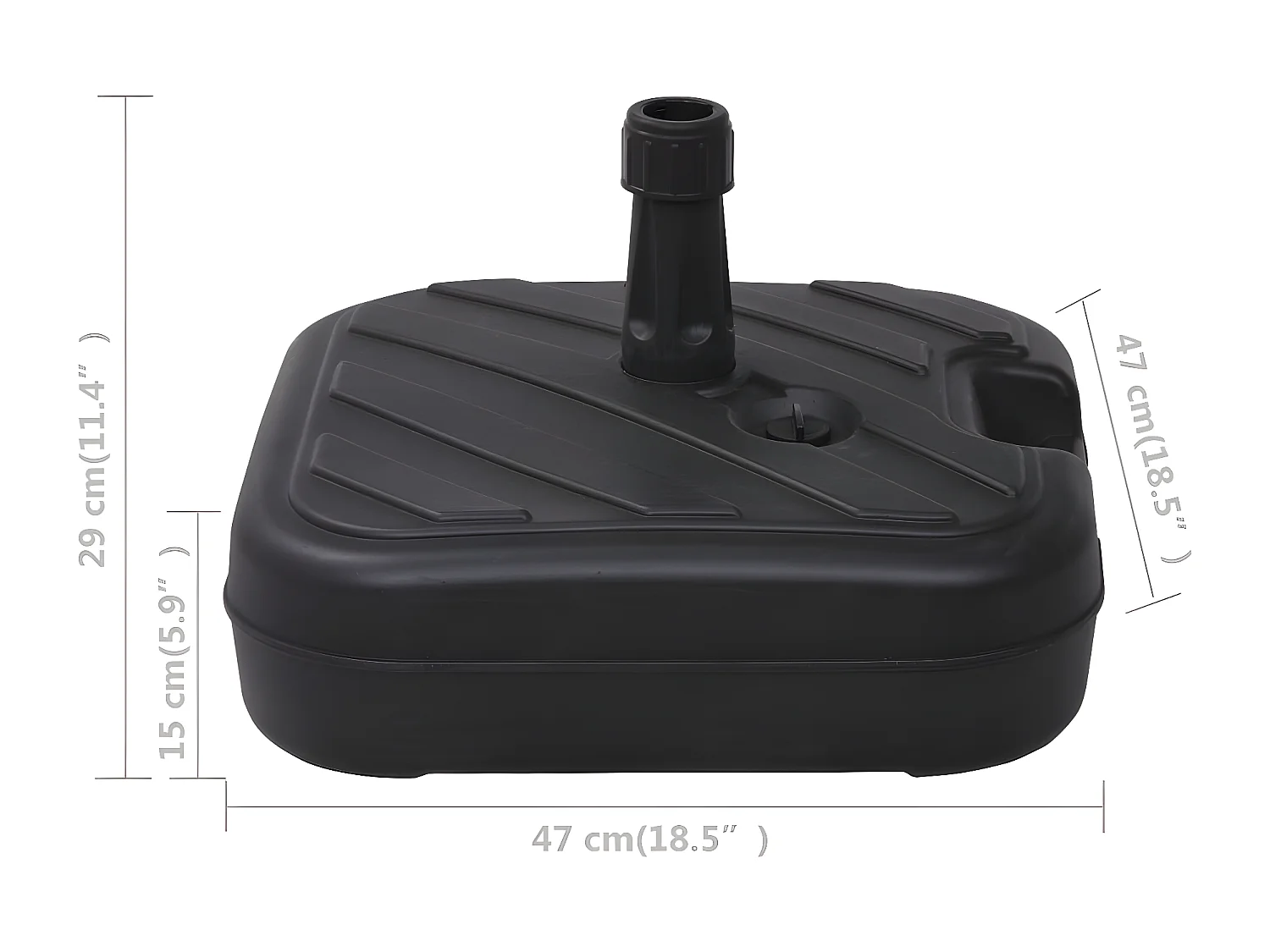 Garden Furniture -  Sonnenscrmständer Sand/Wasser 24 L Schwarz