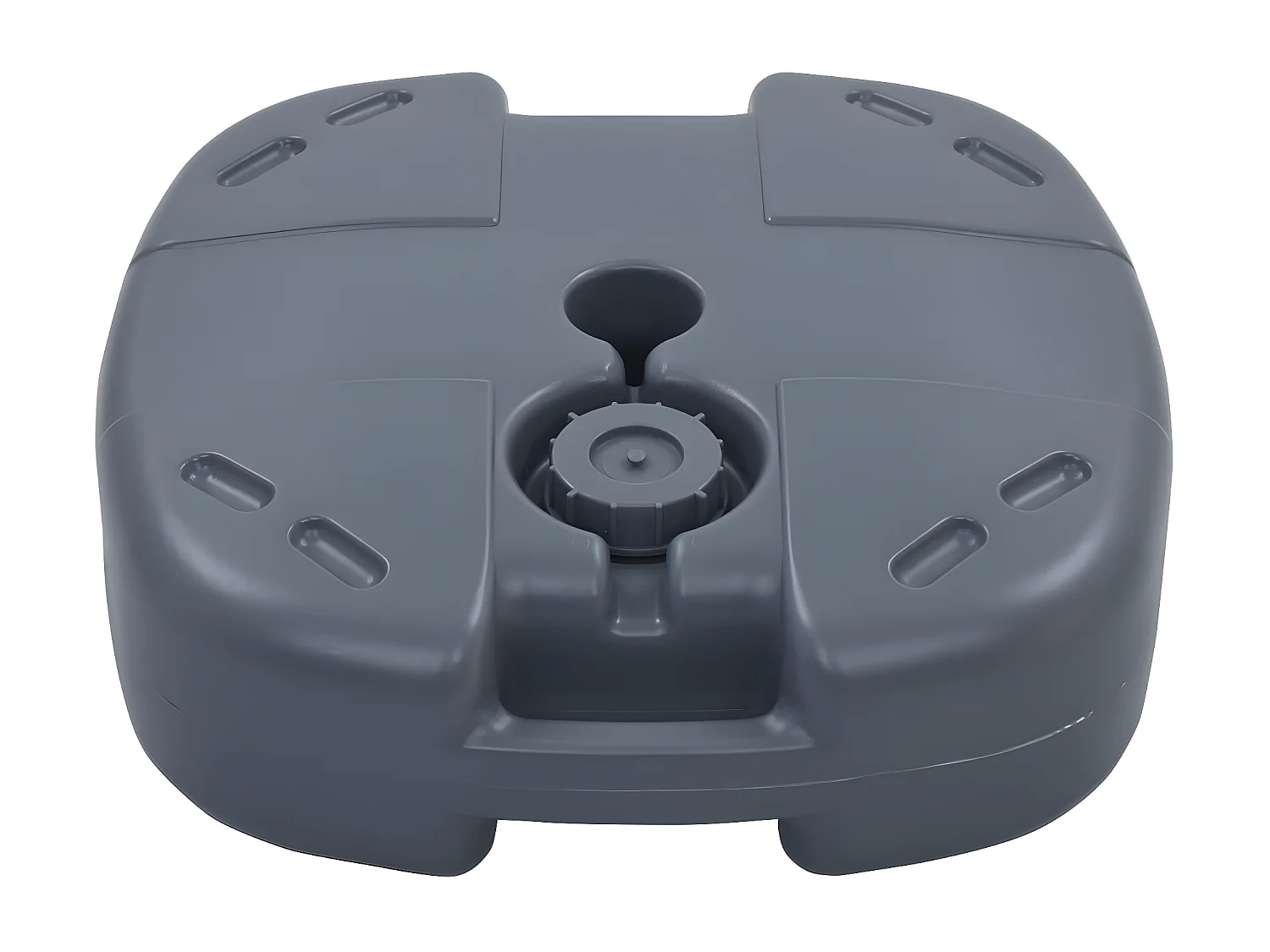 Louis-Rémy-Paul  Base Ombrellone Portatile Grigia Riempibile con Sabbia/Acqua