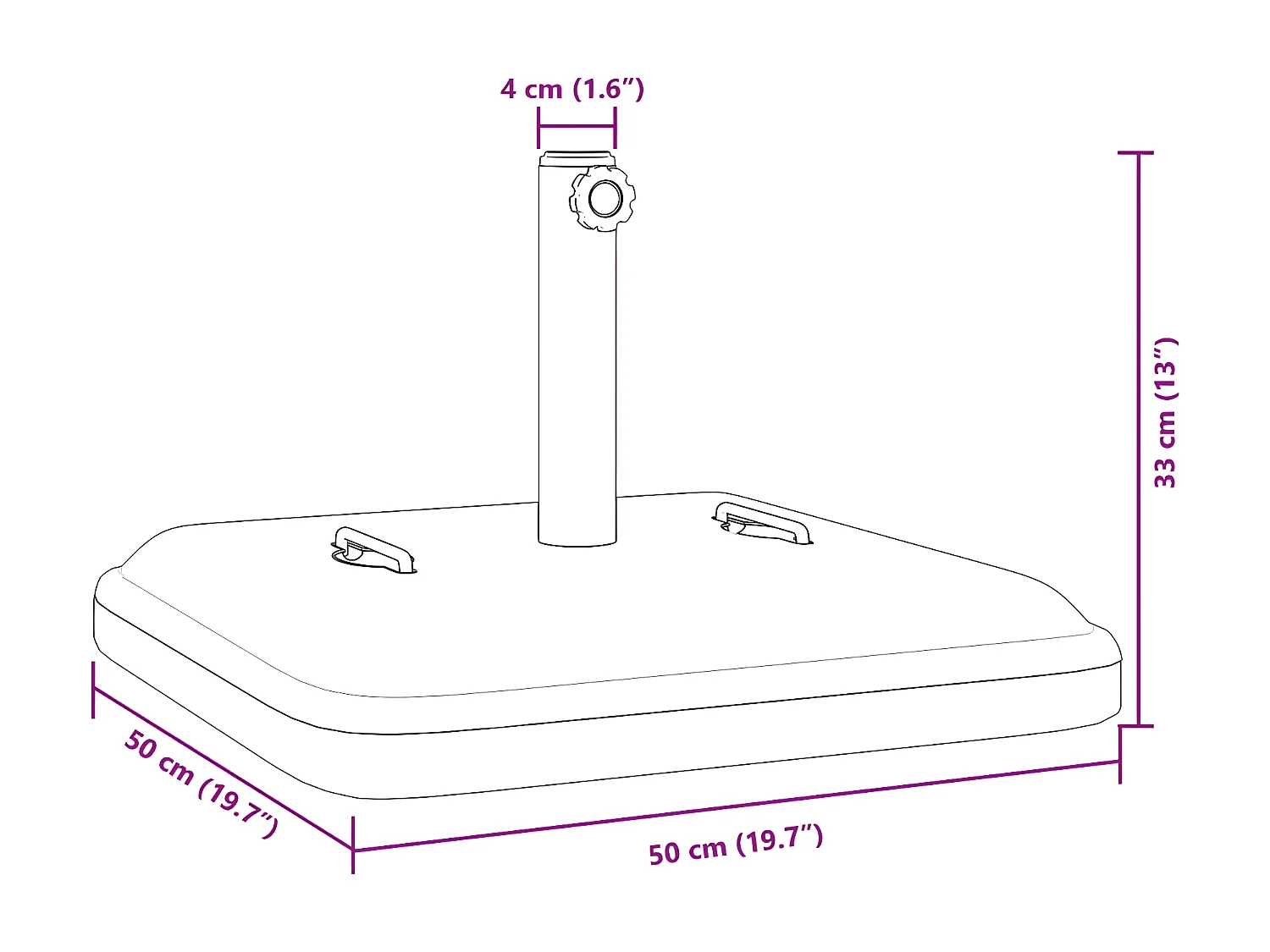 Sophie-Jocelyne  Sonnenscrmständer mit Griffen für Ø38/48 mm Mast 27 kg