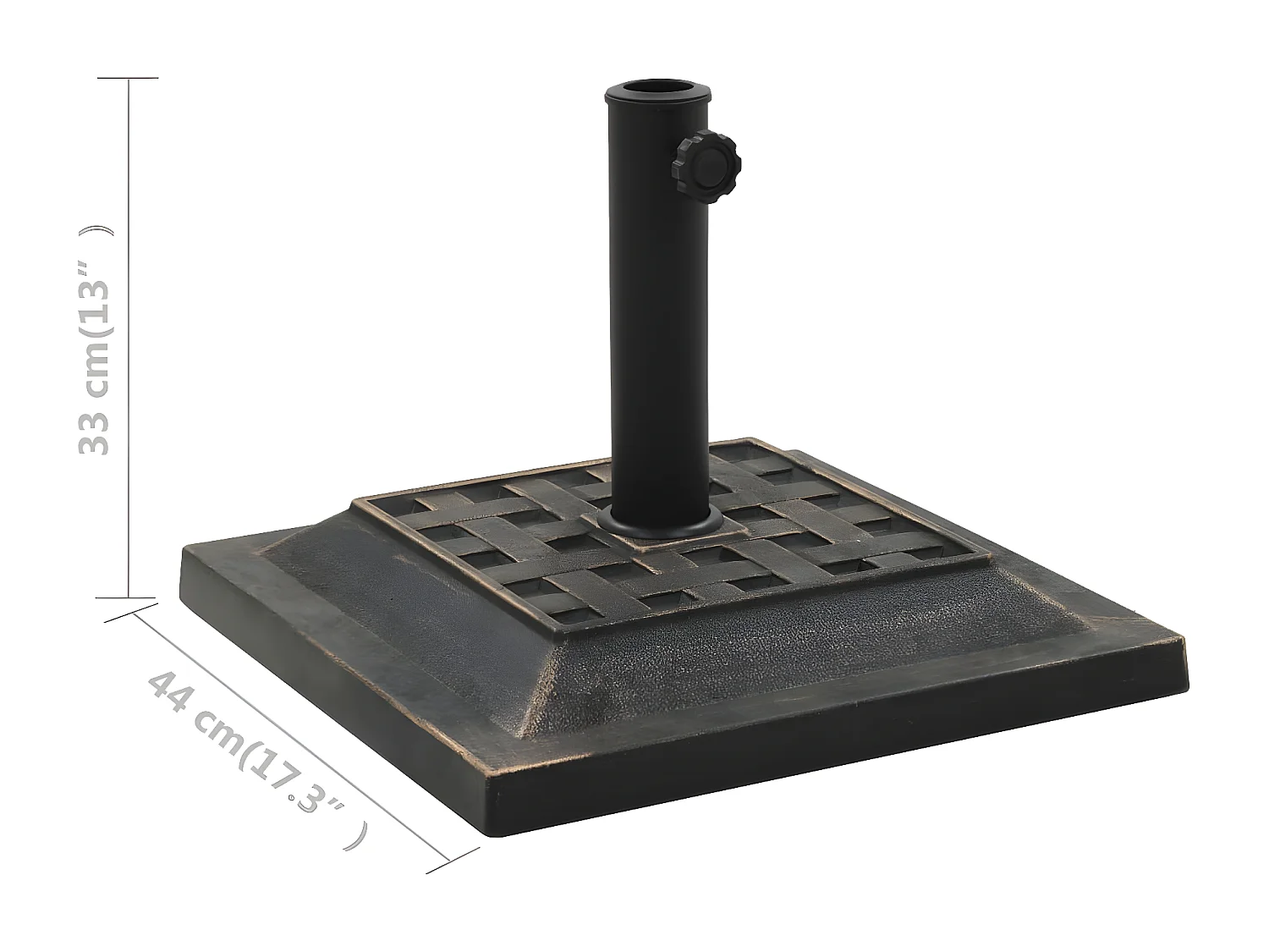 Emilie-Rose  Sonnenscrmfuß Quadratisch 12 kg Bronzefarben Polyharz