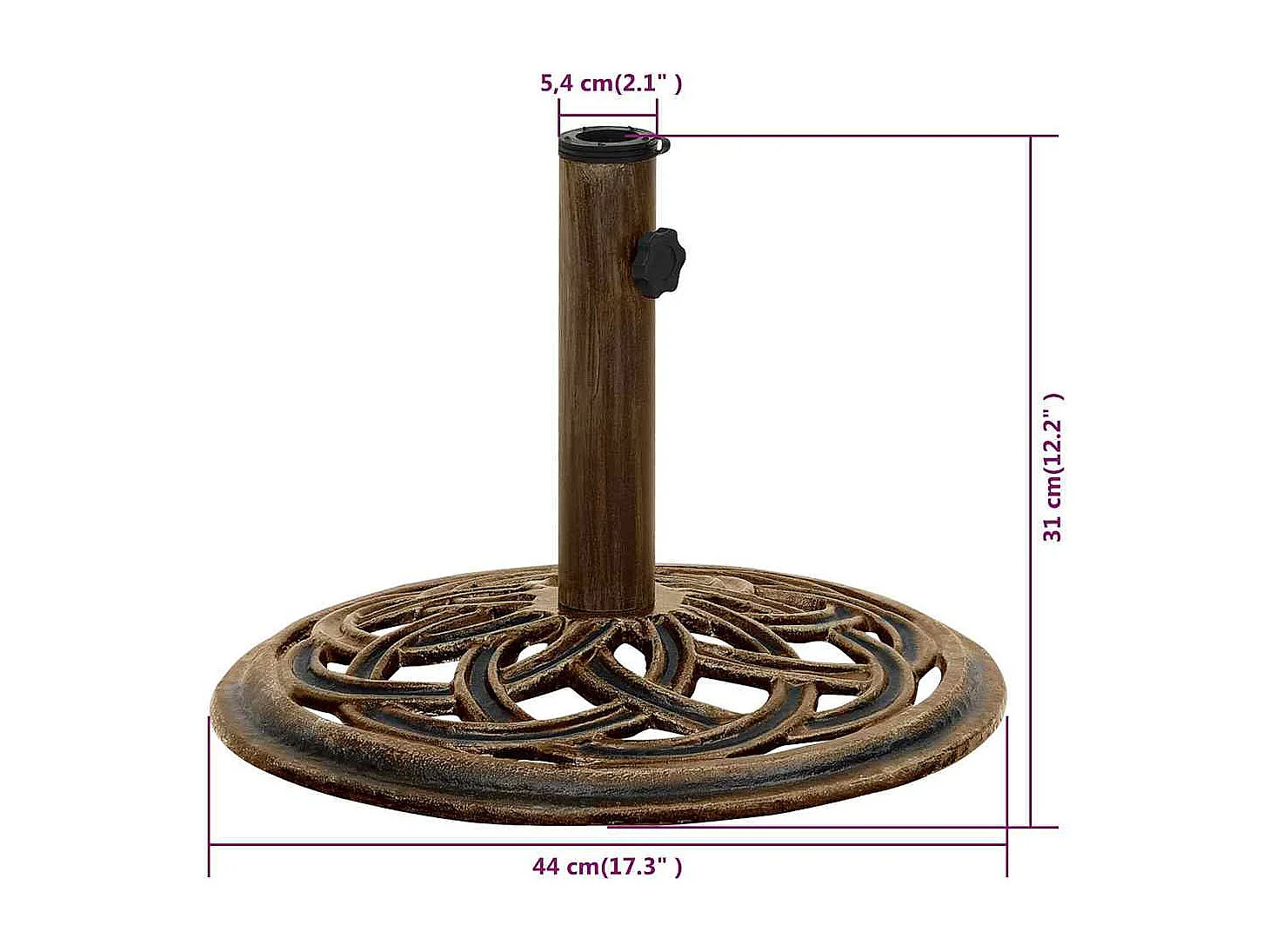 Belfort  Sonnenscrmständer Bronzen 44x44x31 cm Gusseisen