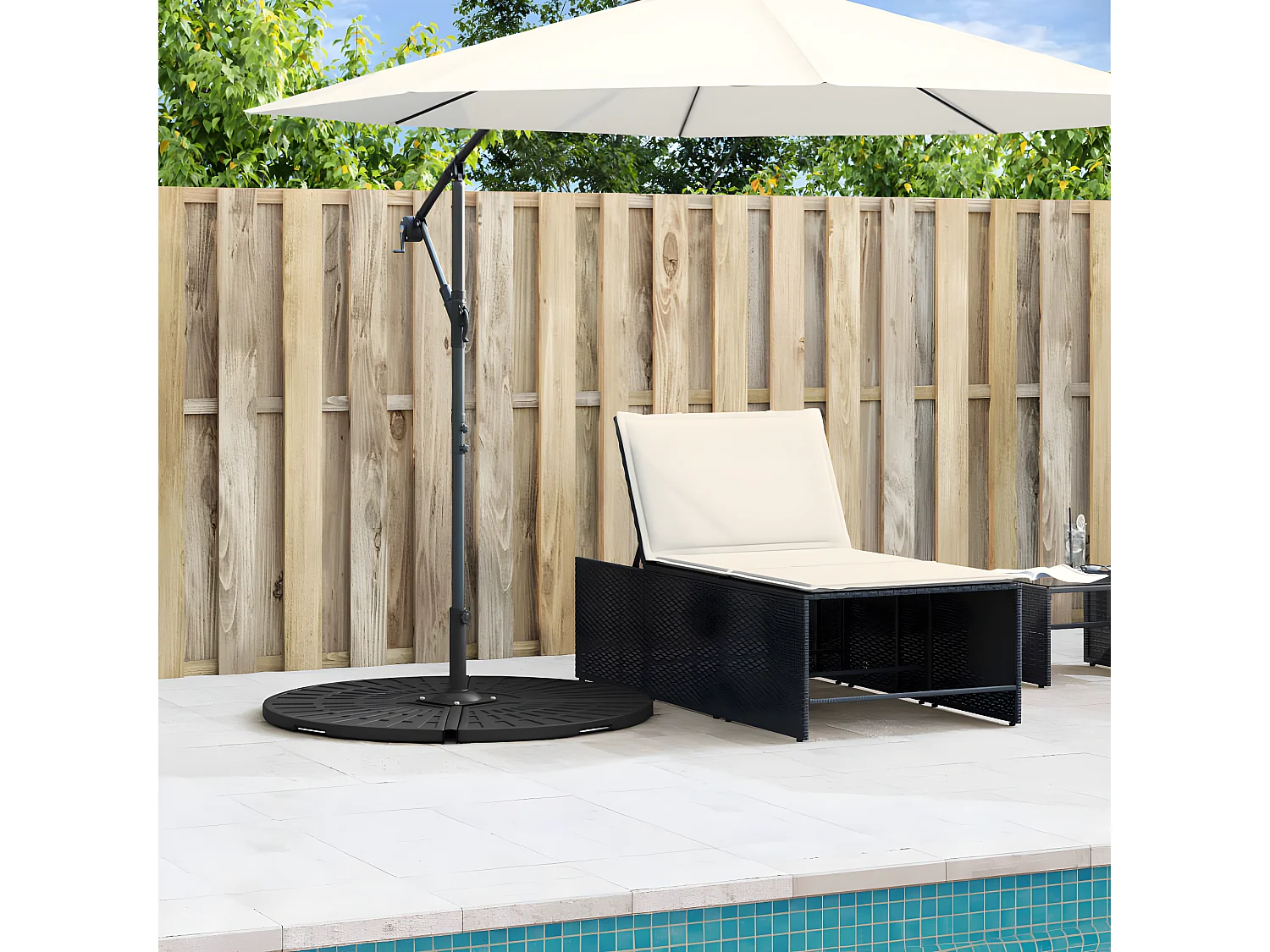 Paul-Fabrice  Poids de base de parasol et poignée pour parasols à pied croisé